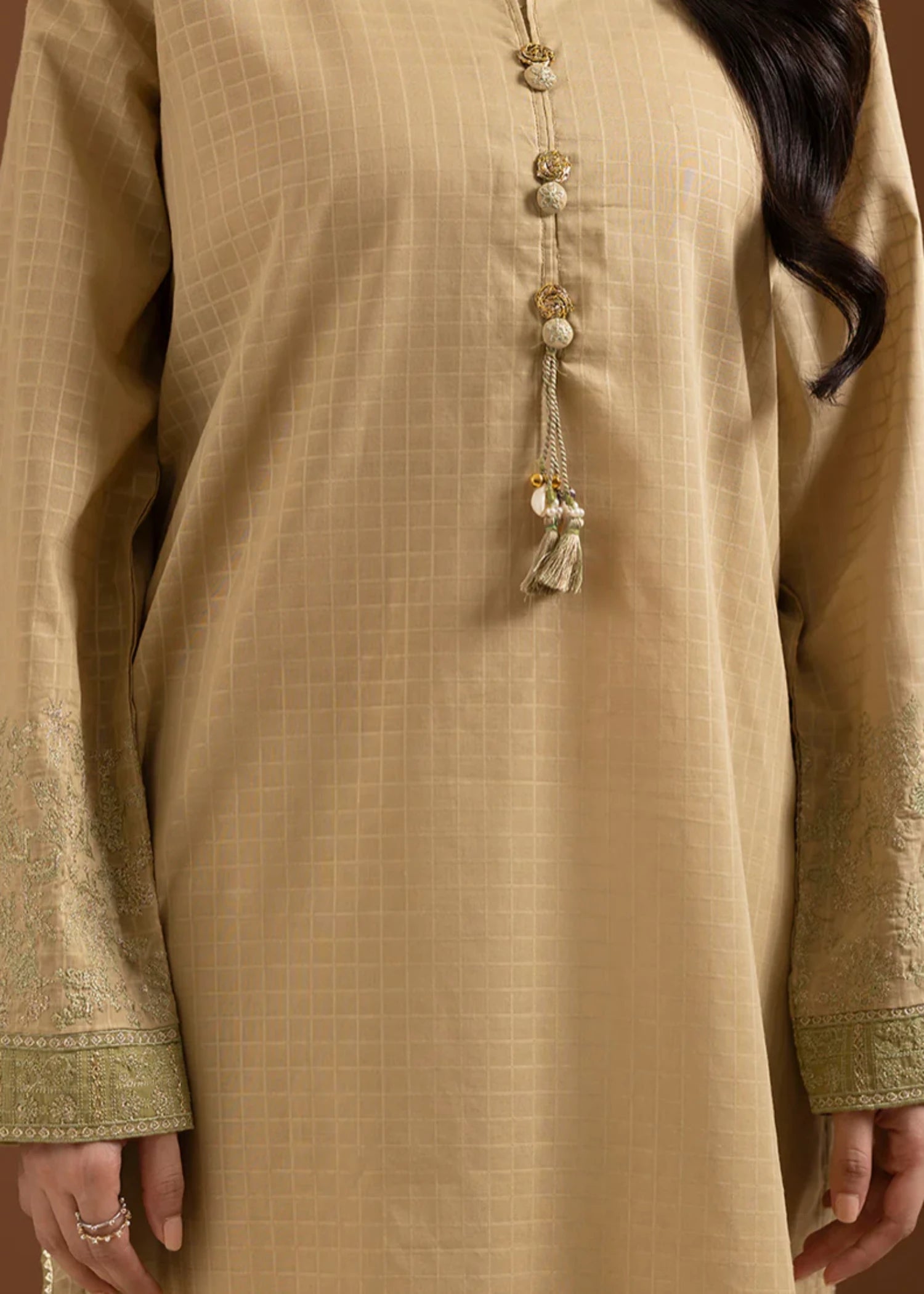 lawn Kurti in Mustard