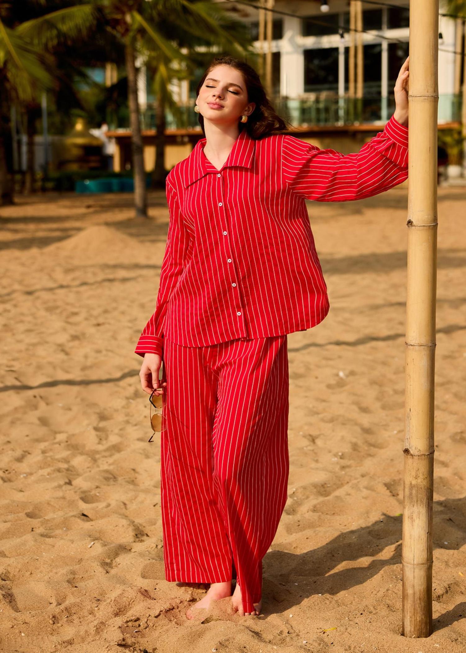 polycotton Co Ord Sets in Red