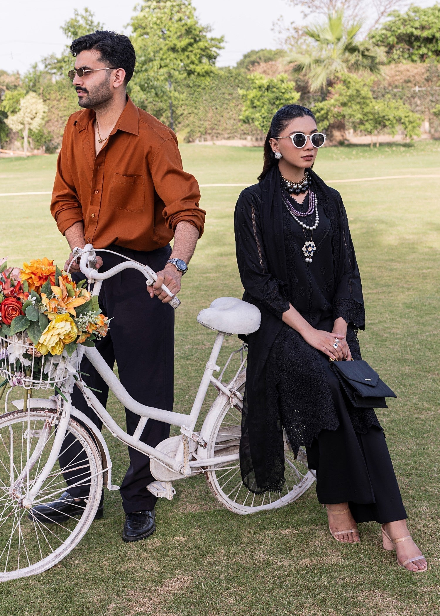 chikankari cotton Kurta Set in Black