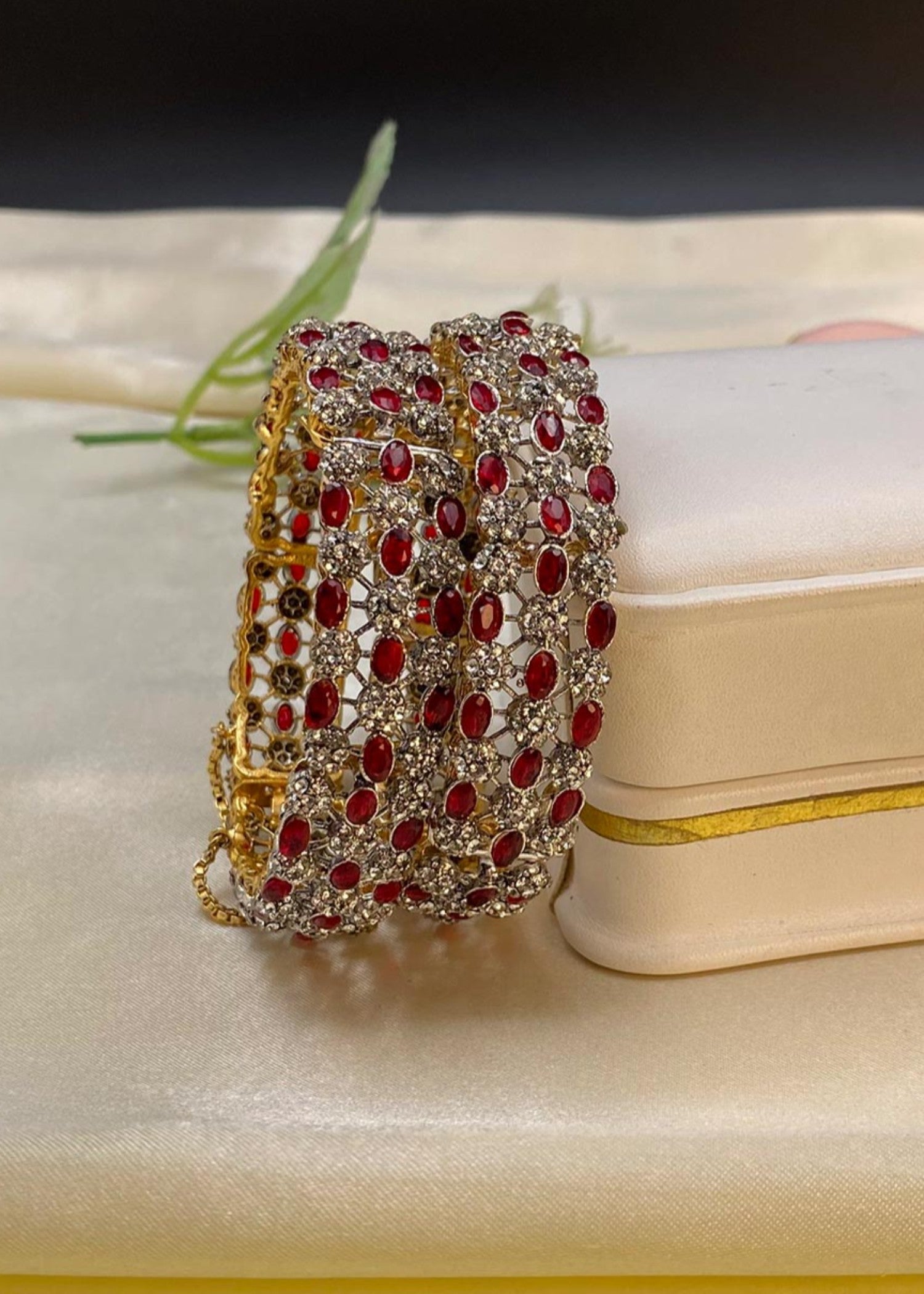 Bangles in Ruby red Color by - Trendy Women Bangles PBL7561