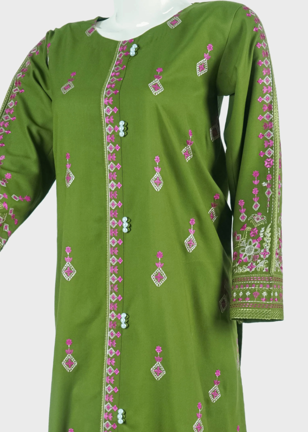 dhanak Kurta Set in Olive green