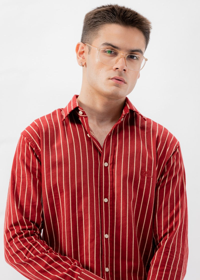 flannel Casual Shirt in Maroon