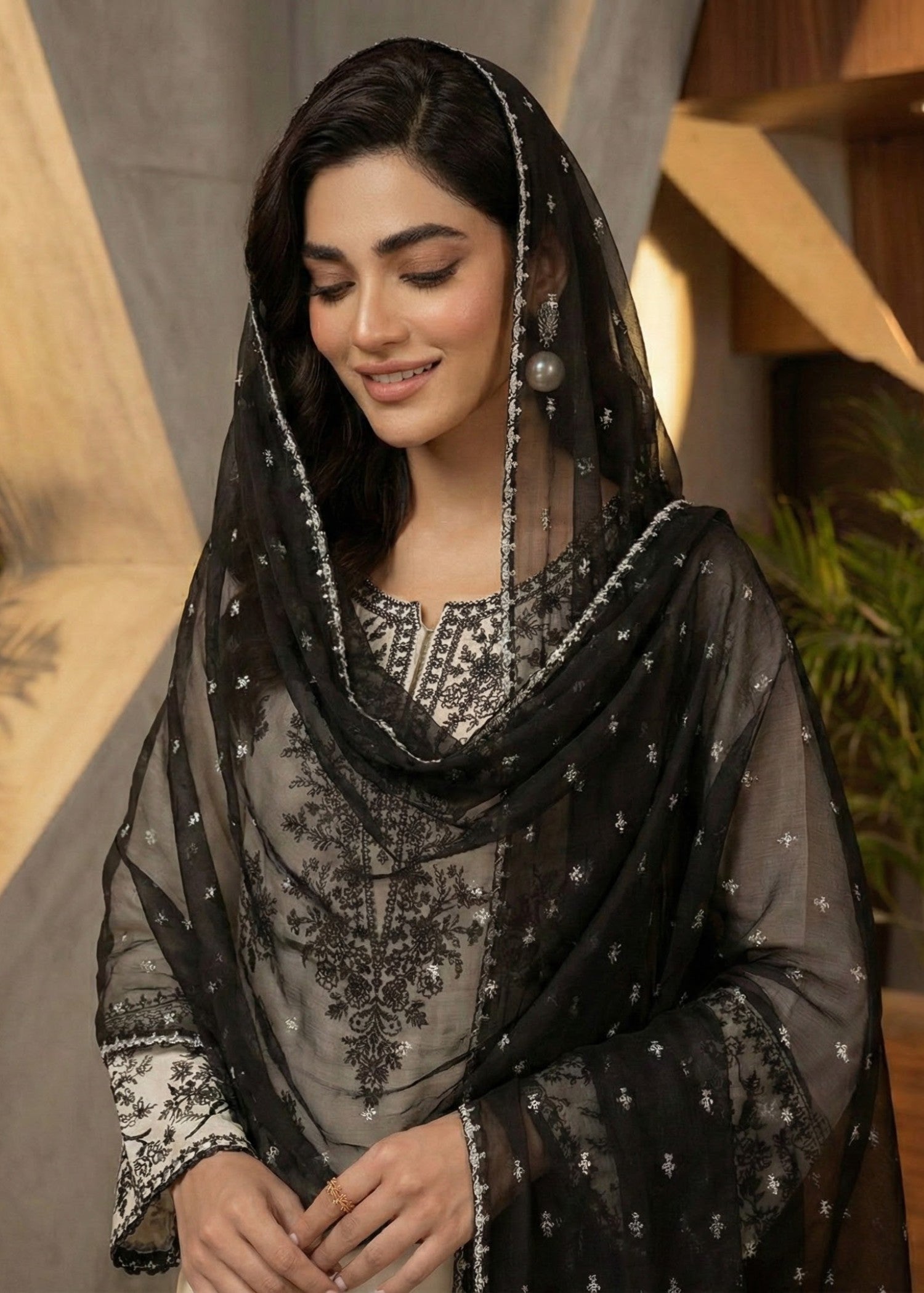 lawn Kurta Set in White