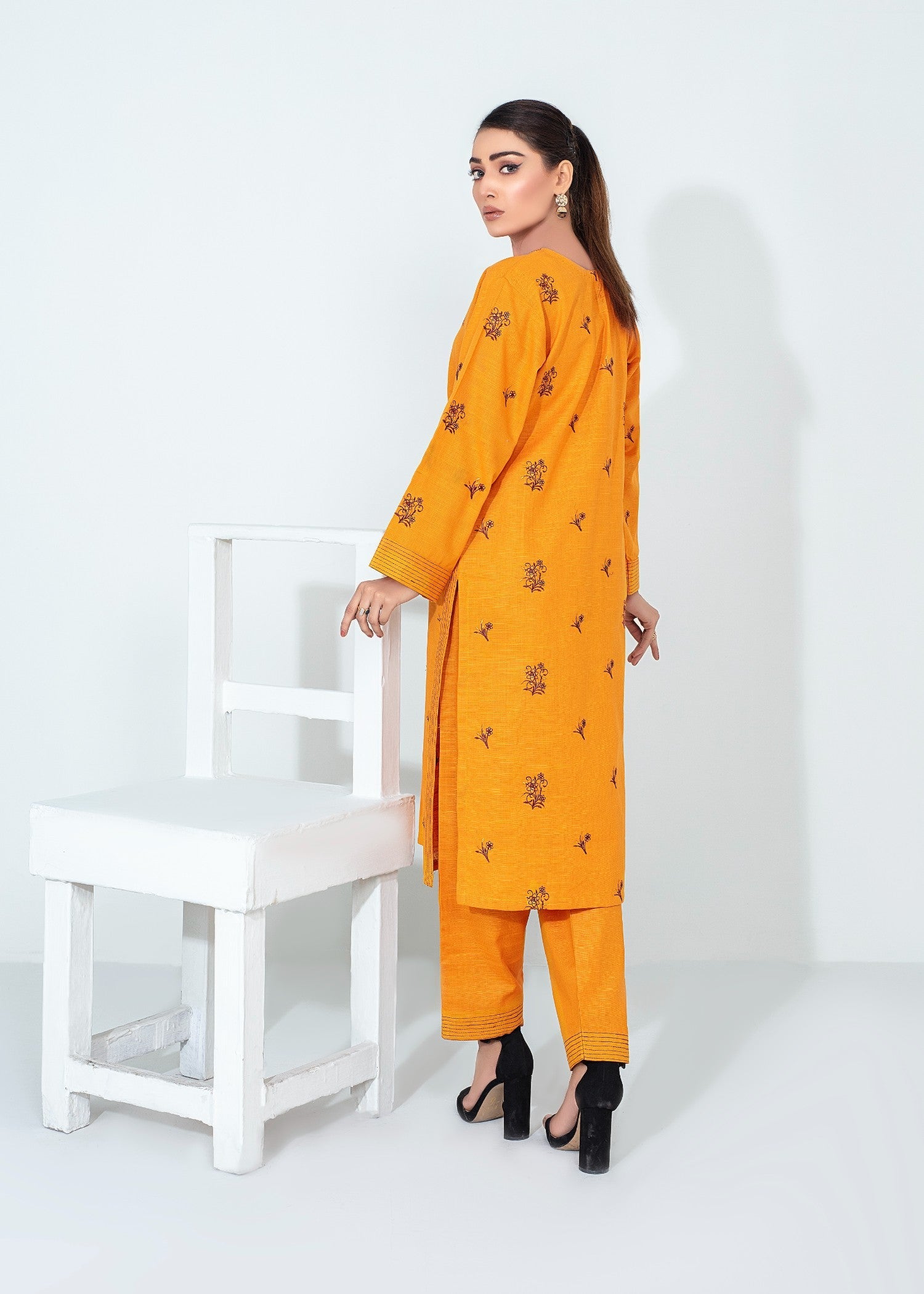 khaddar Unstitched in Yellow