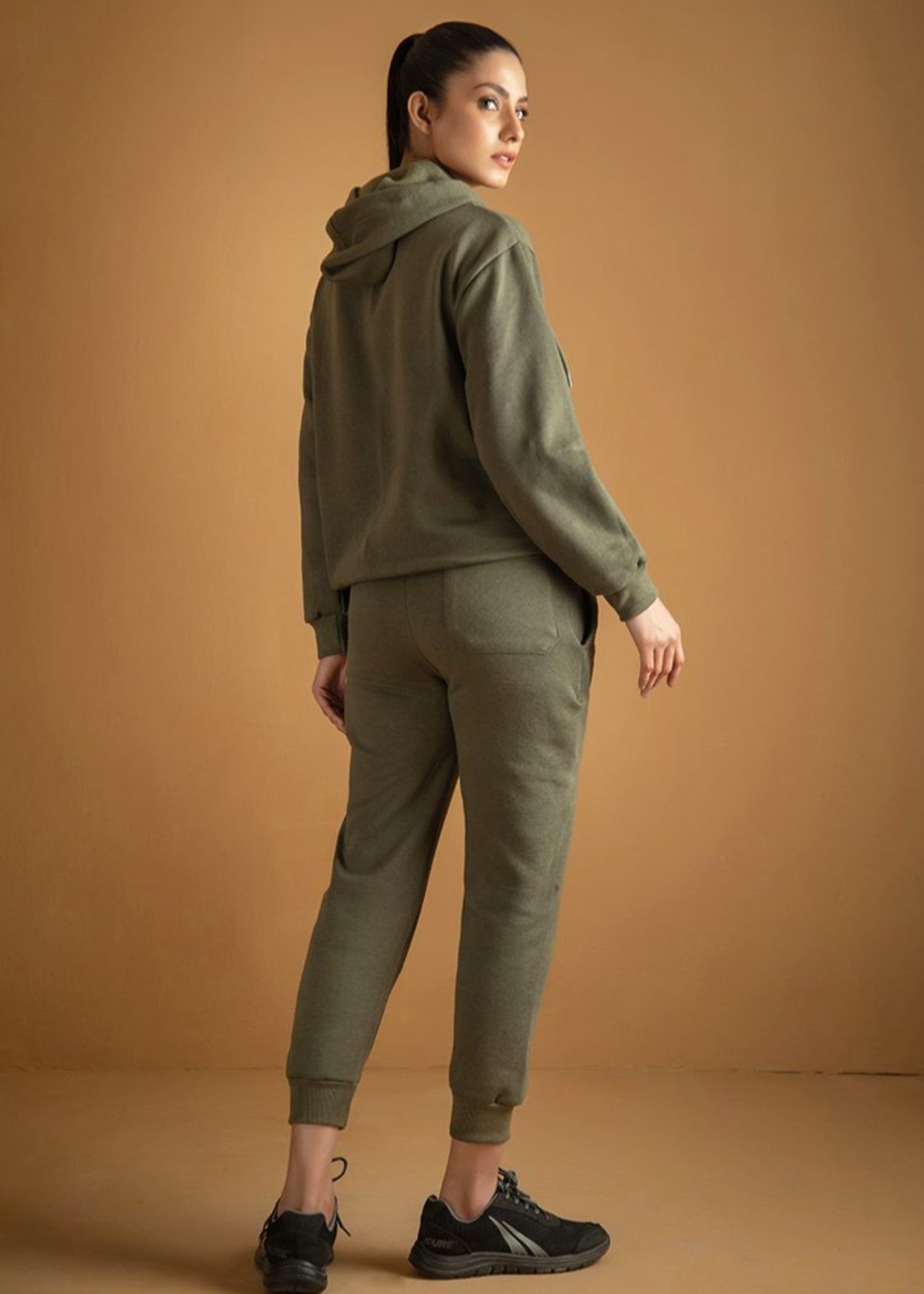 fleece Tracksuit in Olive green