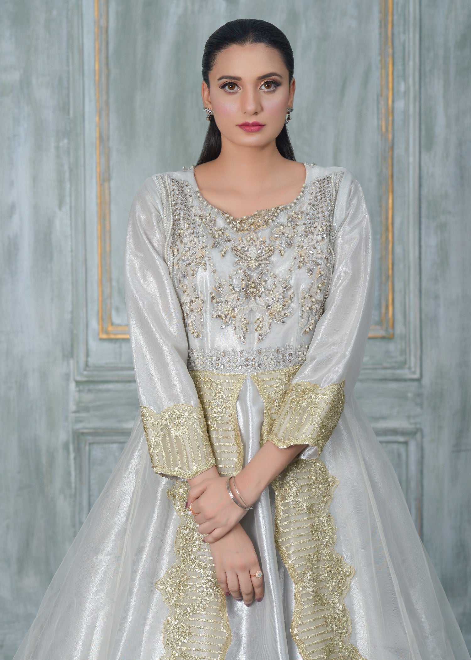 net Maxi in Off-white, silver