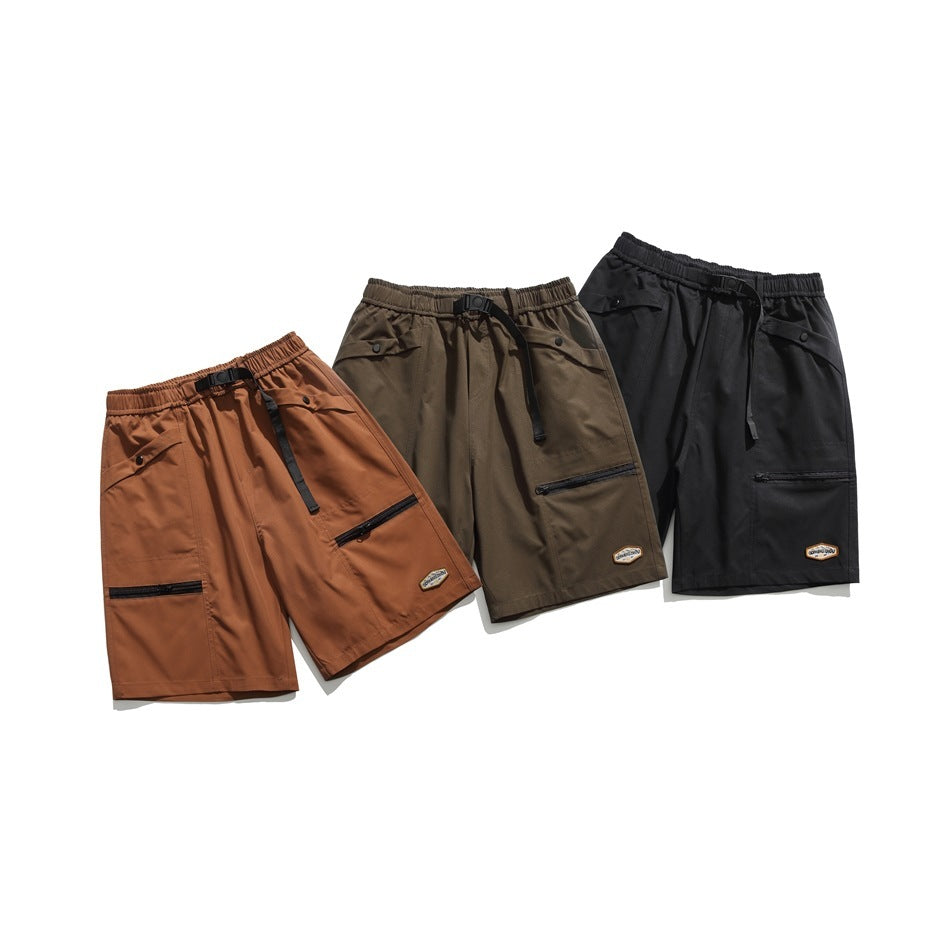 Mountain Vintage Zipper Workwear With Pocket Shorts