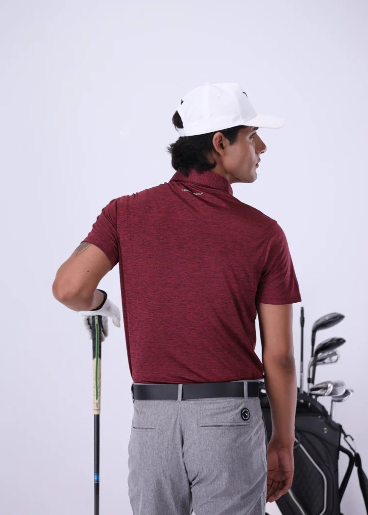 microfiber polyester Polo Shirt in Maroon