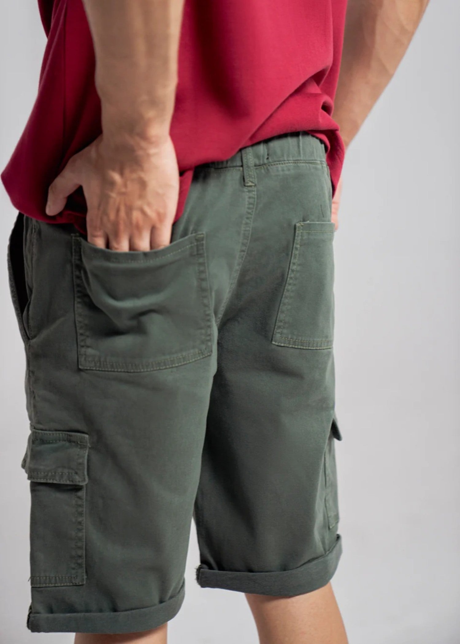 cotton Shorts in Sage green