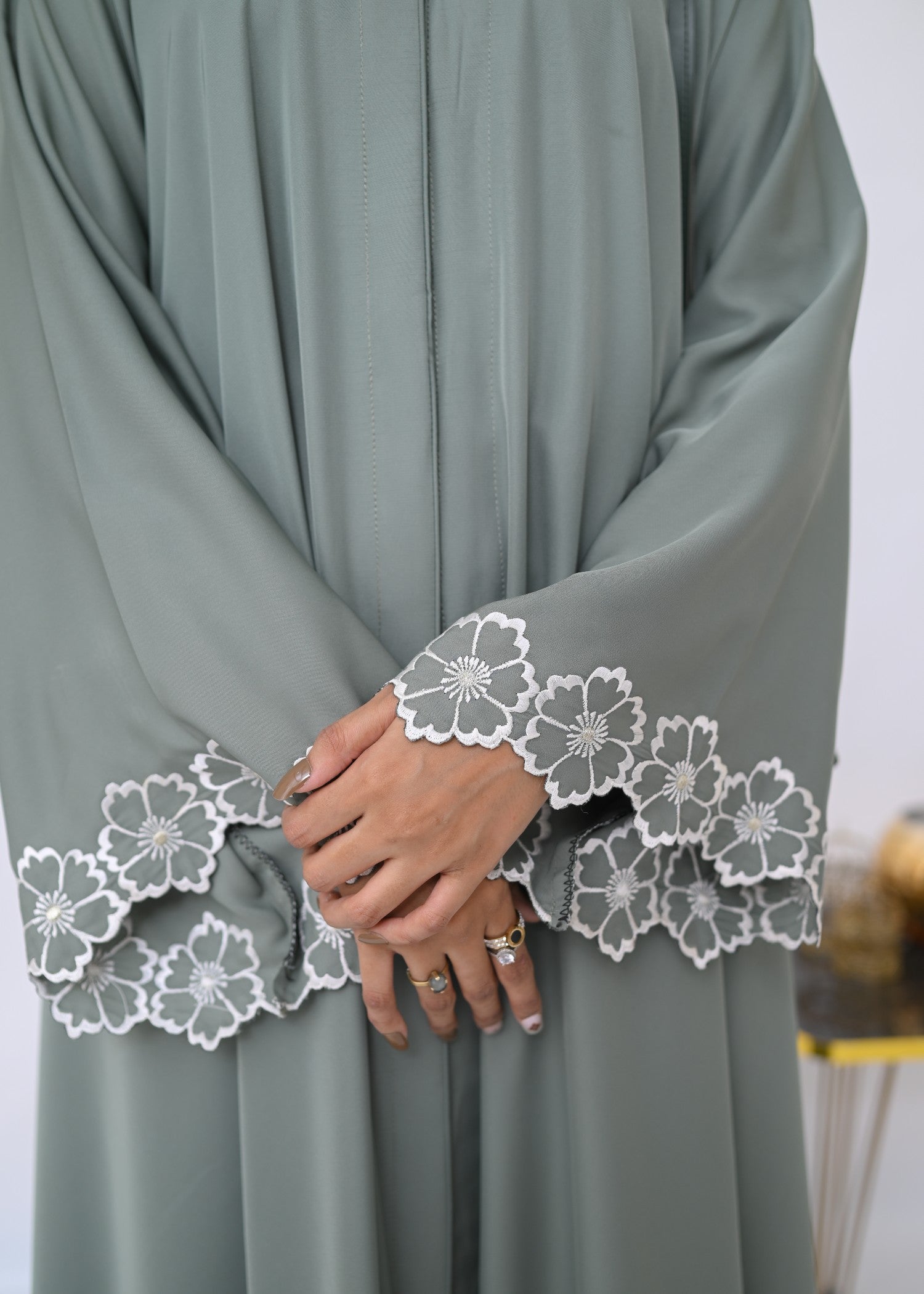 nidha Abaya in Fern green