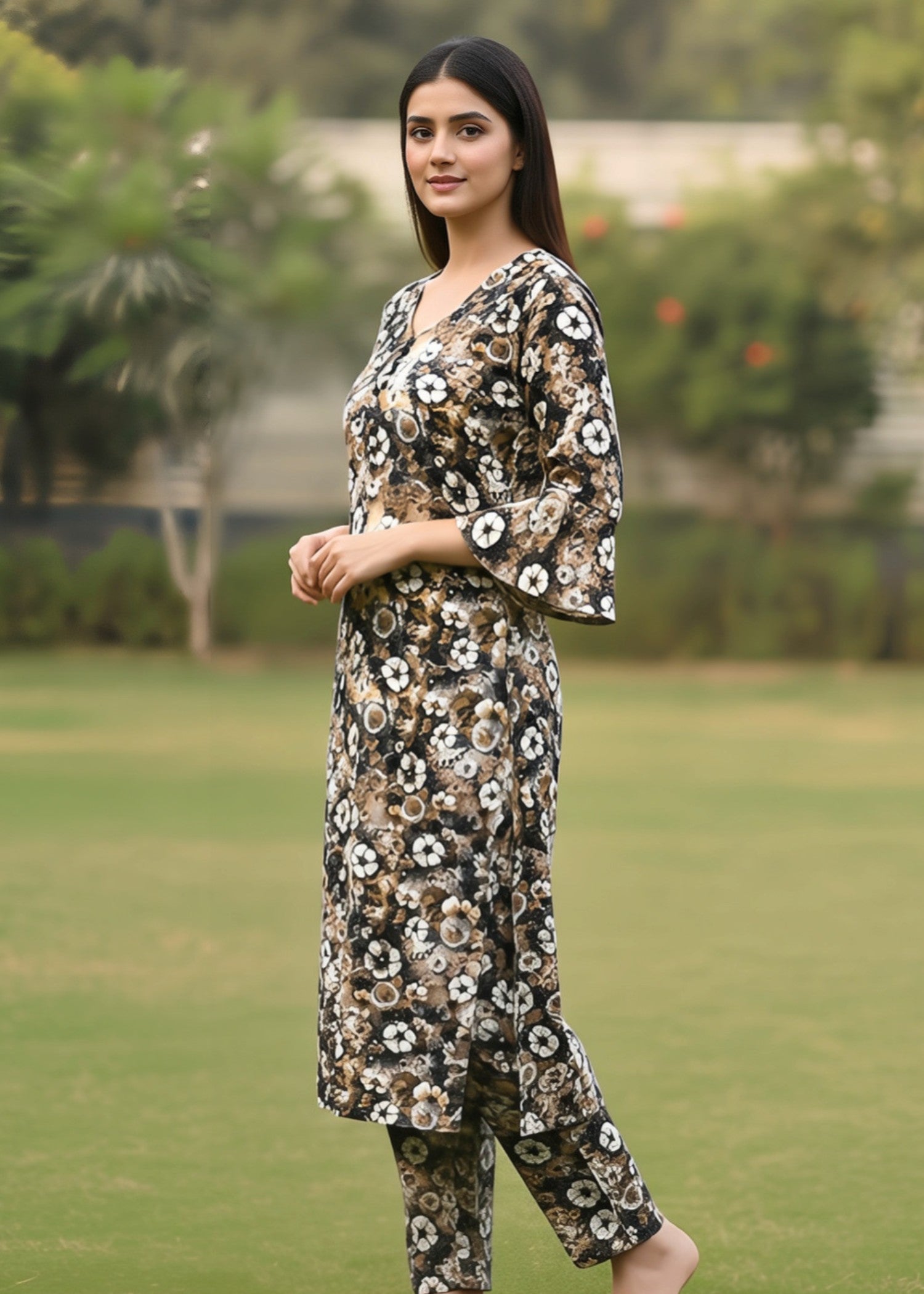 cotton Co Ord Sets in Black, multi