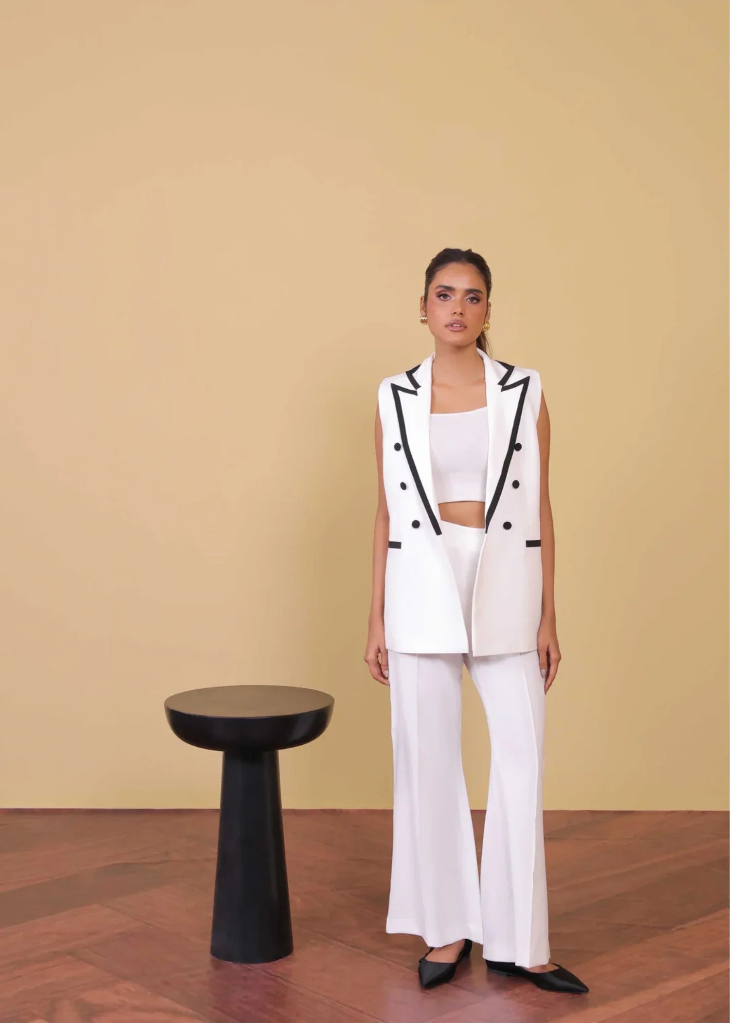 polyester Blazer in White