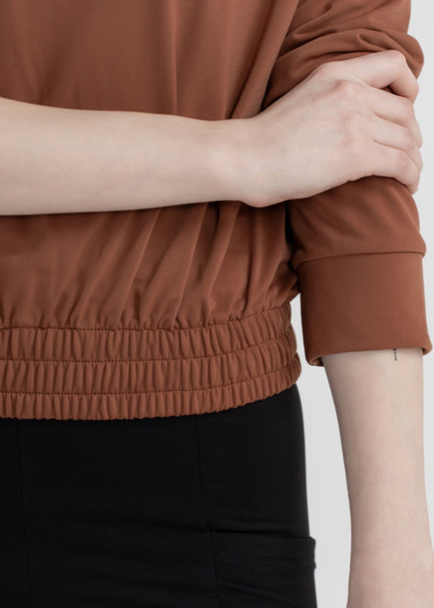 polyester-spandex Sweatshirt in Rustic brown