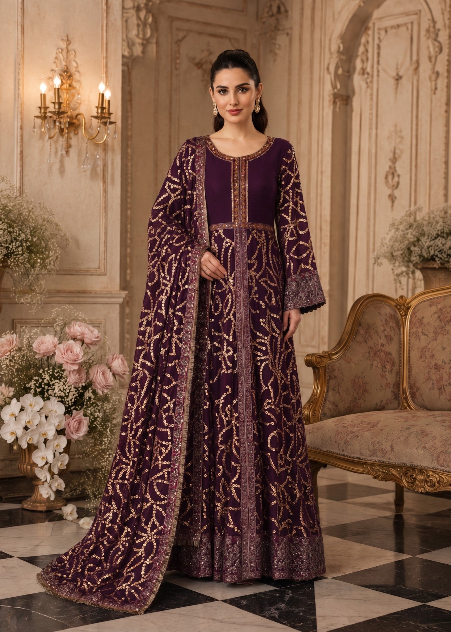 chiffon Maxi in Deep purple