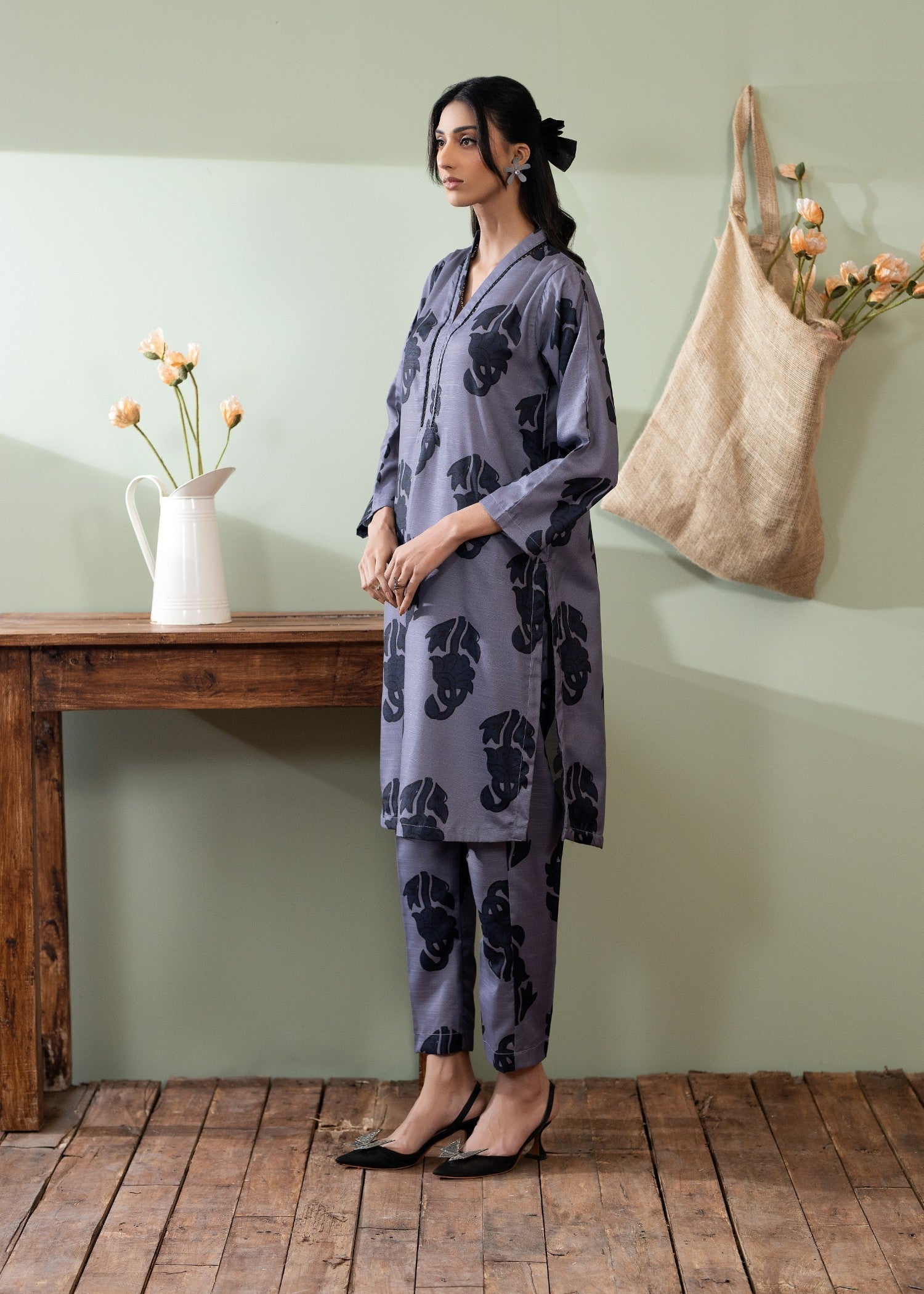 slub cambric Co Ord Sets in Heather