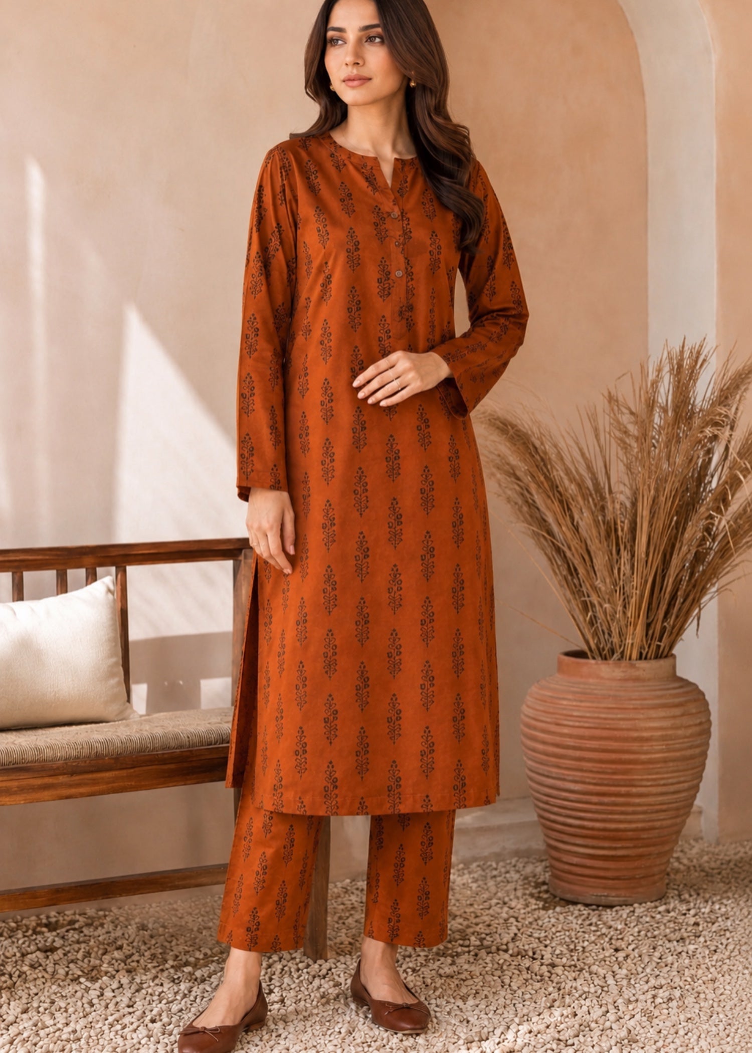 linen Co Ord Sets in Rustic brown