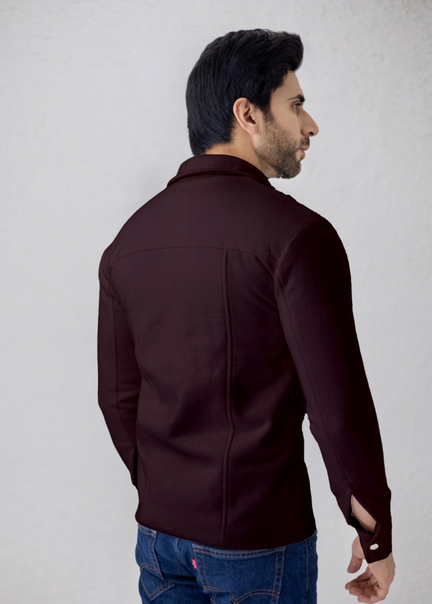 fleece Jacket in Maroon