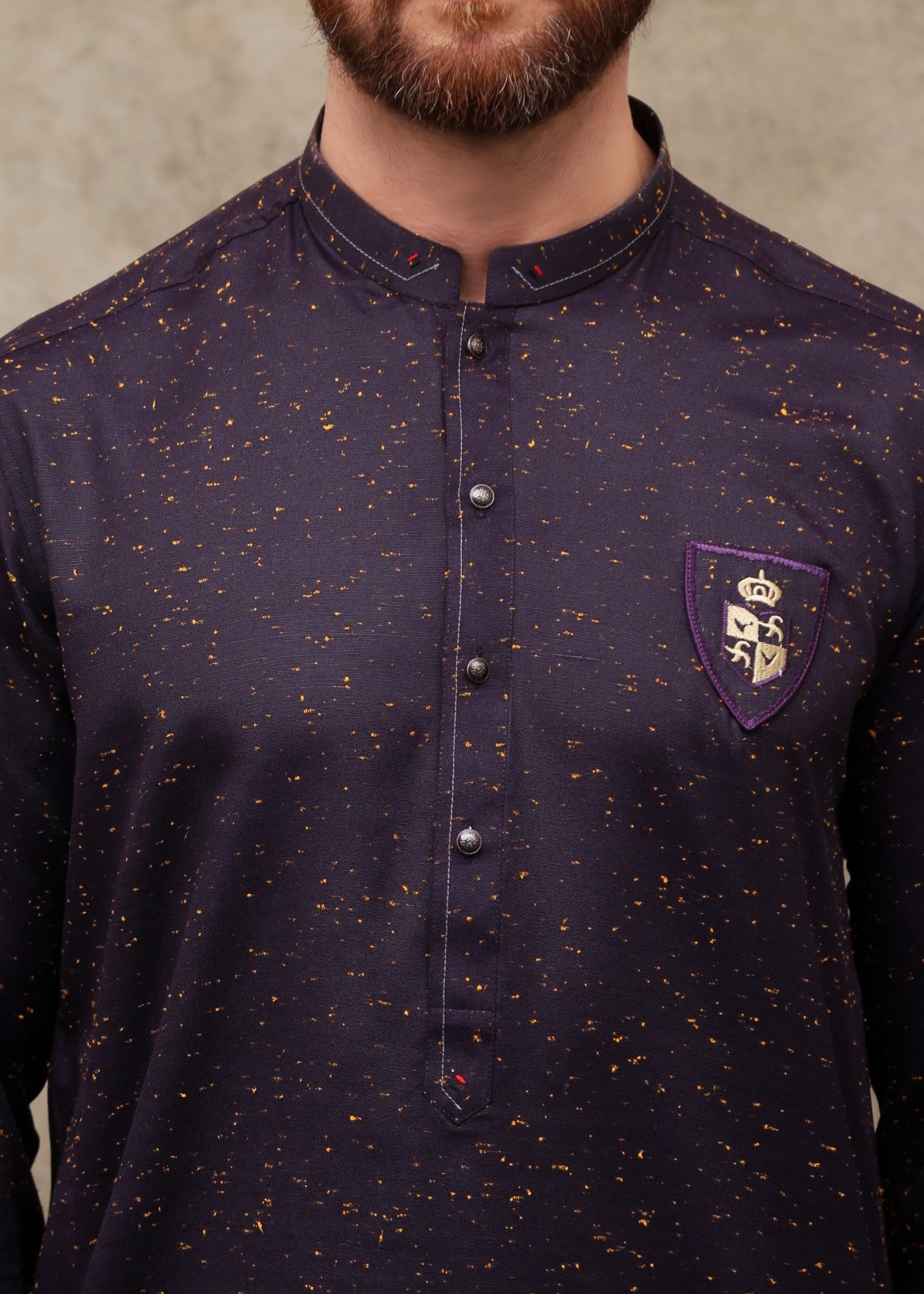 cotton Kurta in Purple by Maqsood Garments