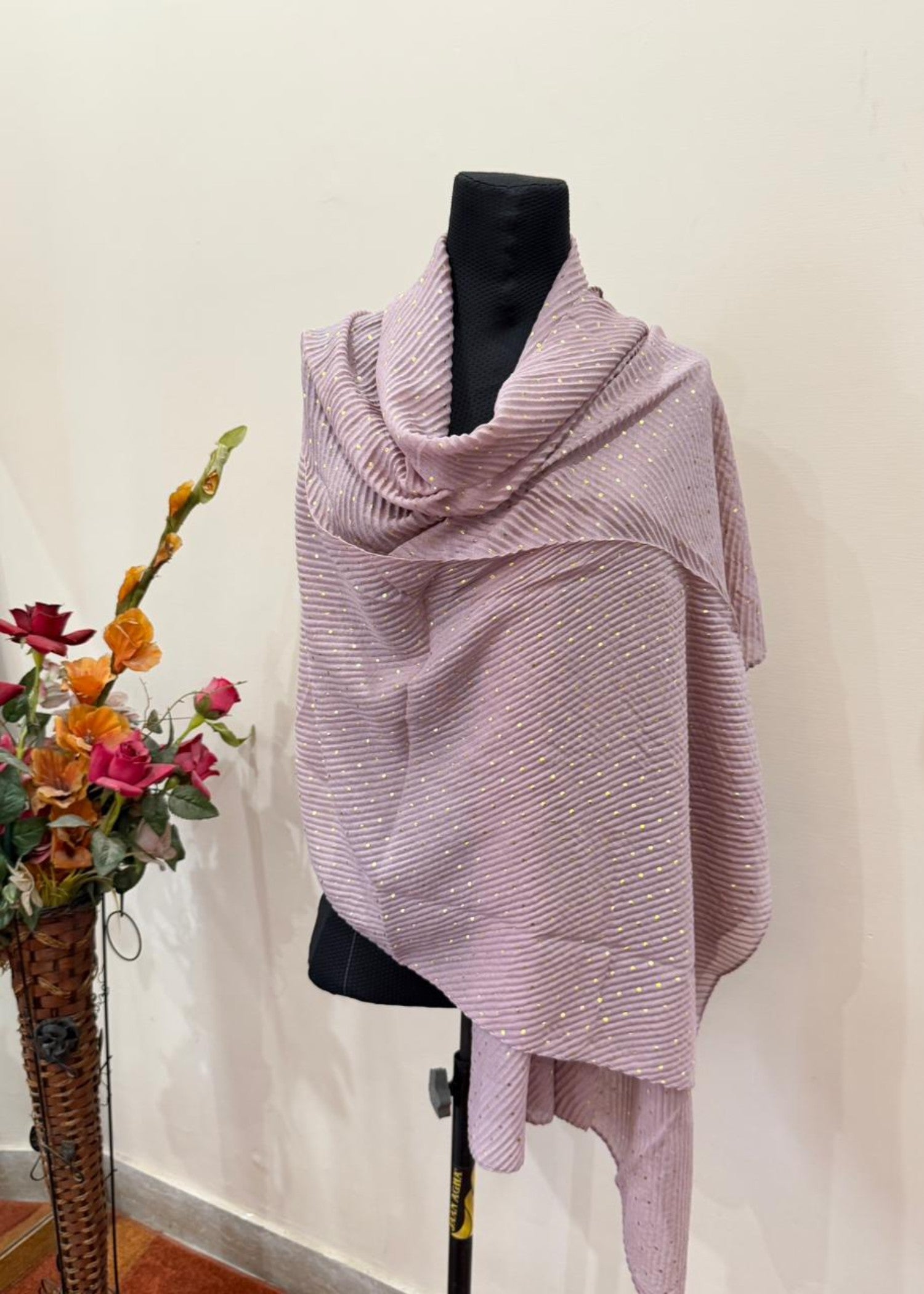 textured lawn Hijab in Orchid pink