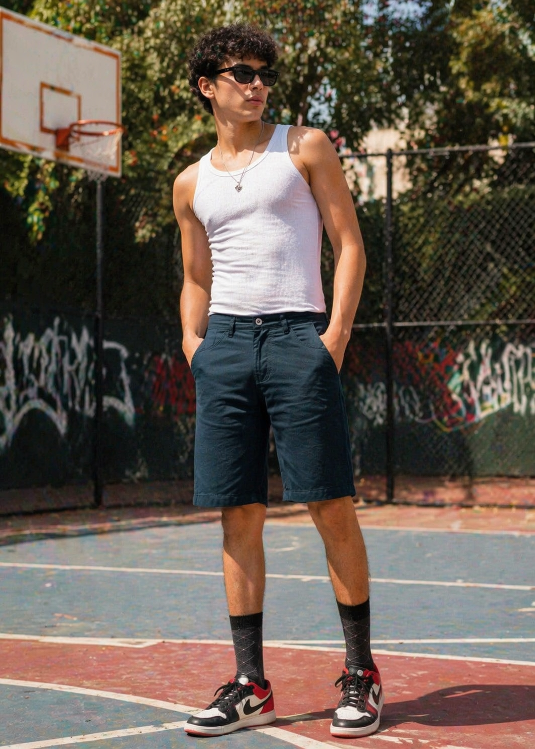 denim Shorts in Navy blue