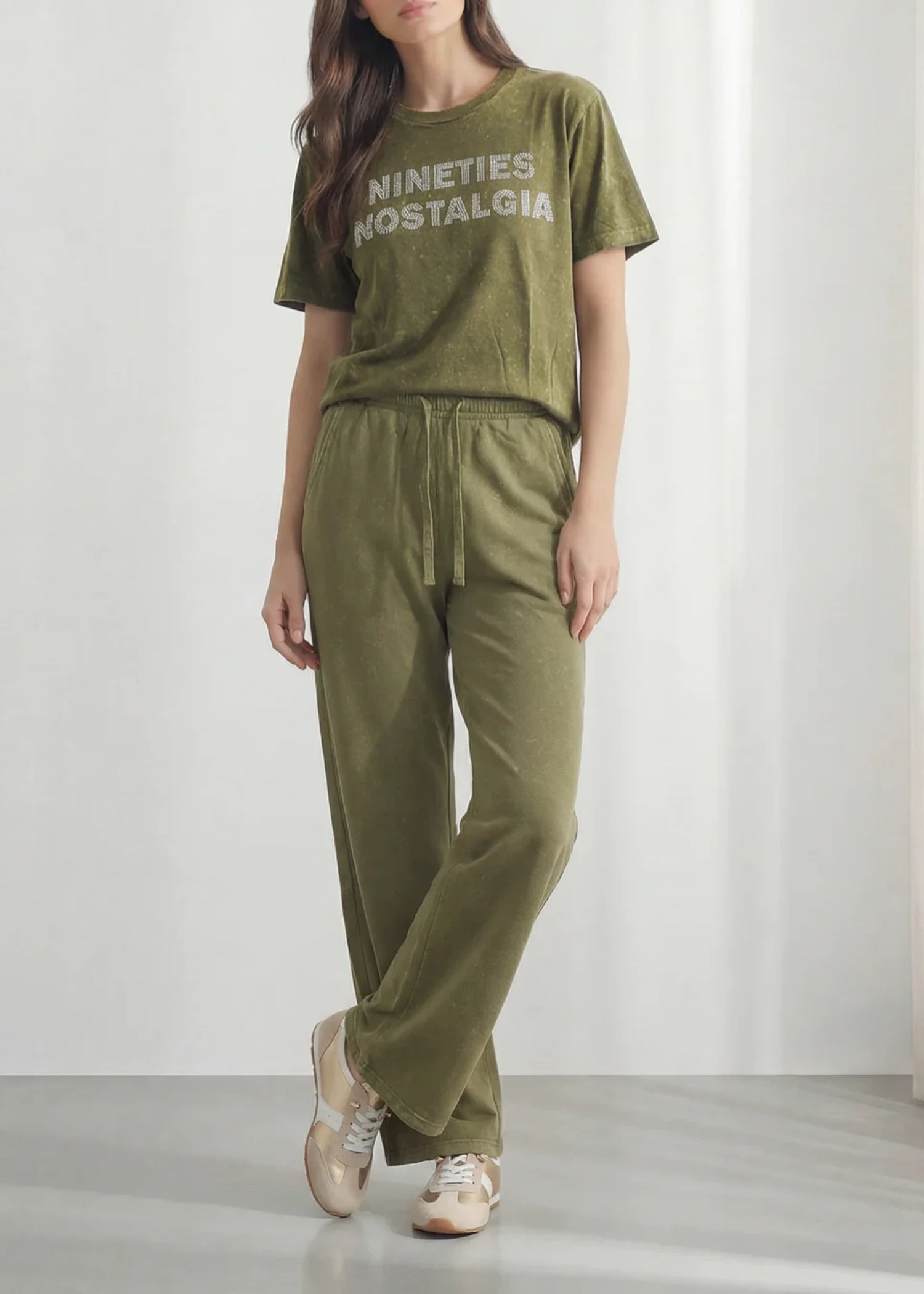 cotton Trousers in Olive green