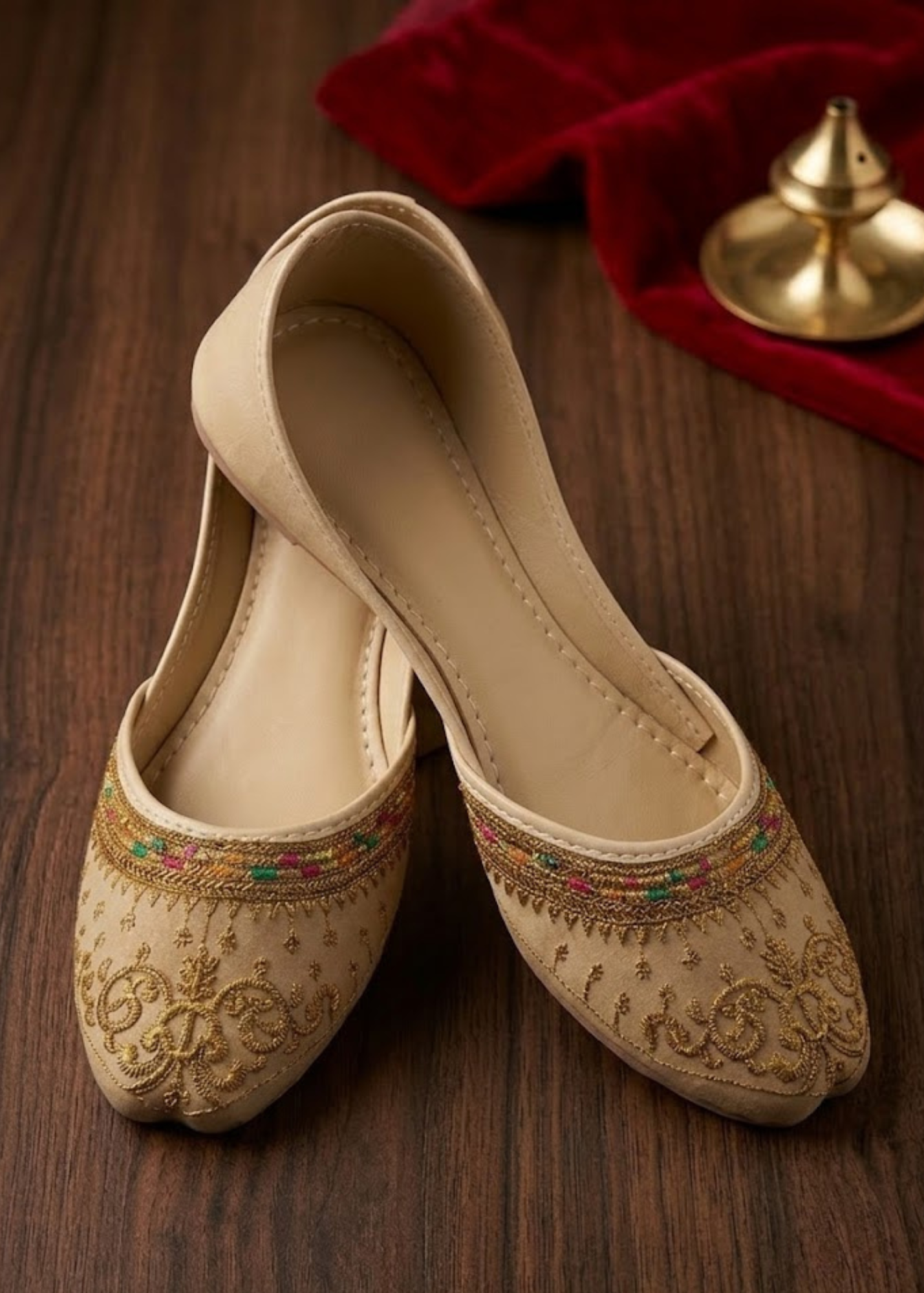 Khussa in Beige by - High Quality Women Khussa BPU8739