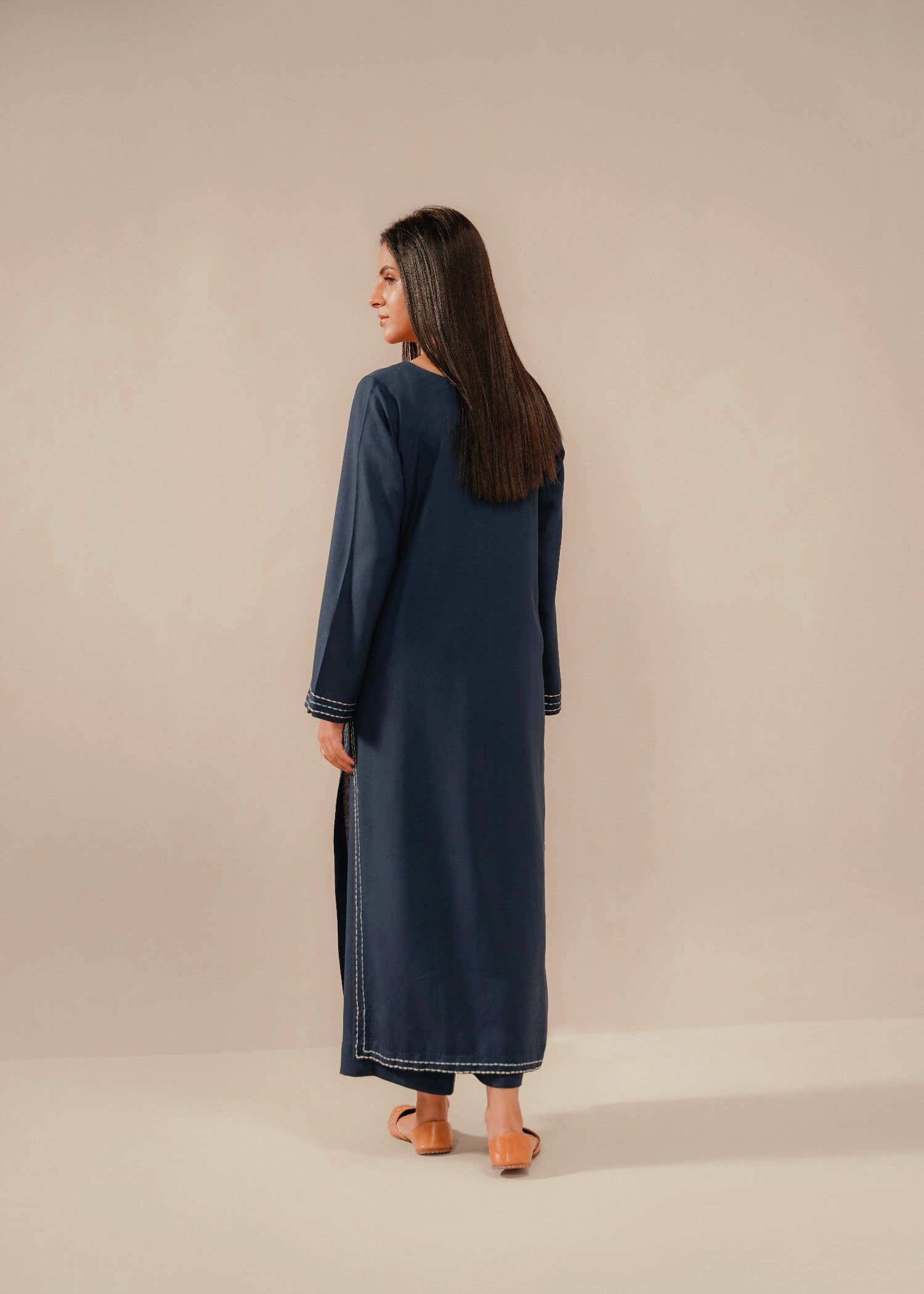 silk karandi Co Ord Sets in Navy blue