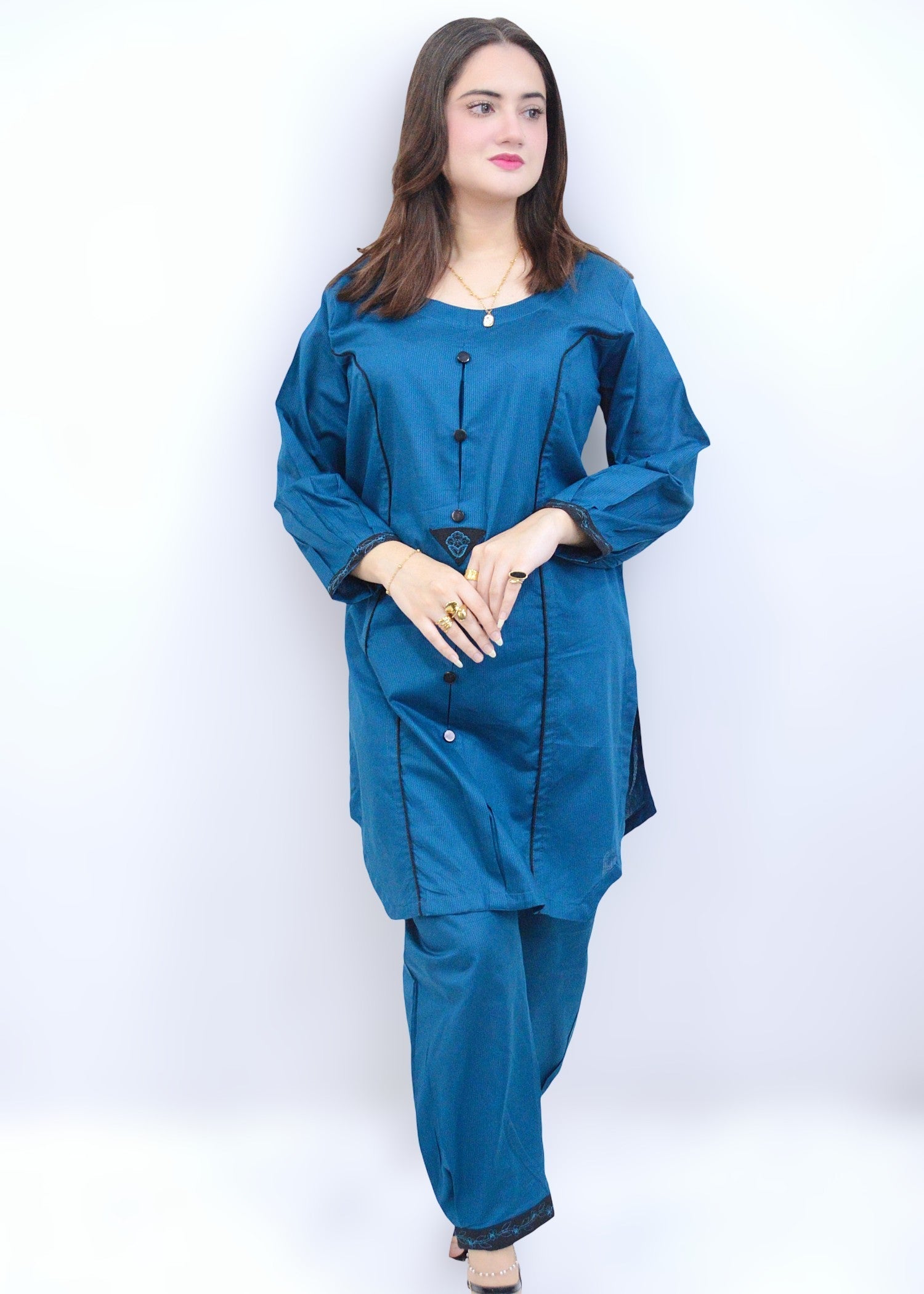 pure cotton Kurta Set in Blue