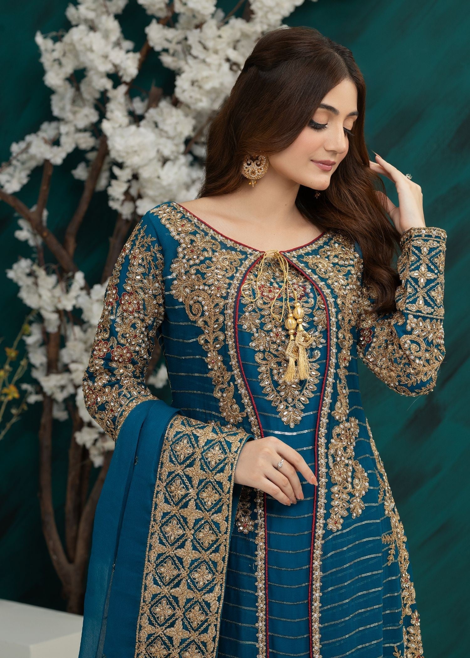 chiffon Gown in Sapphire blue