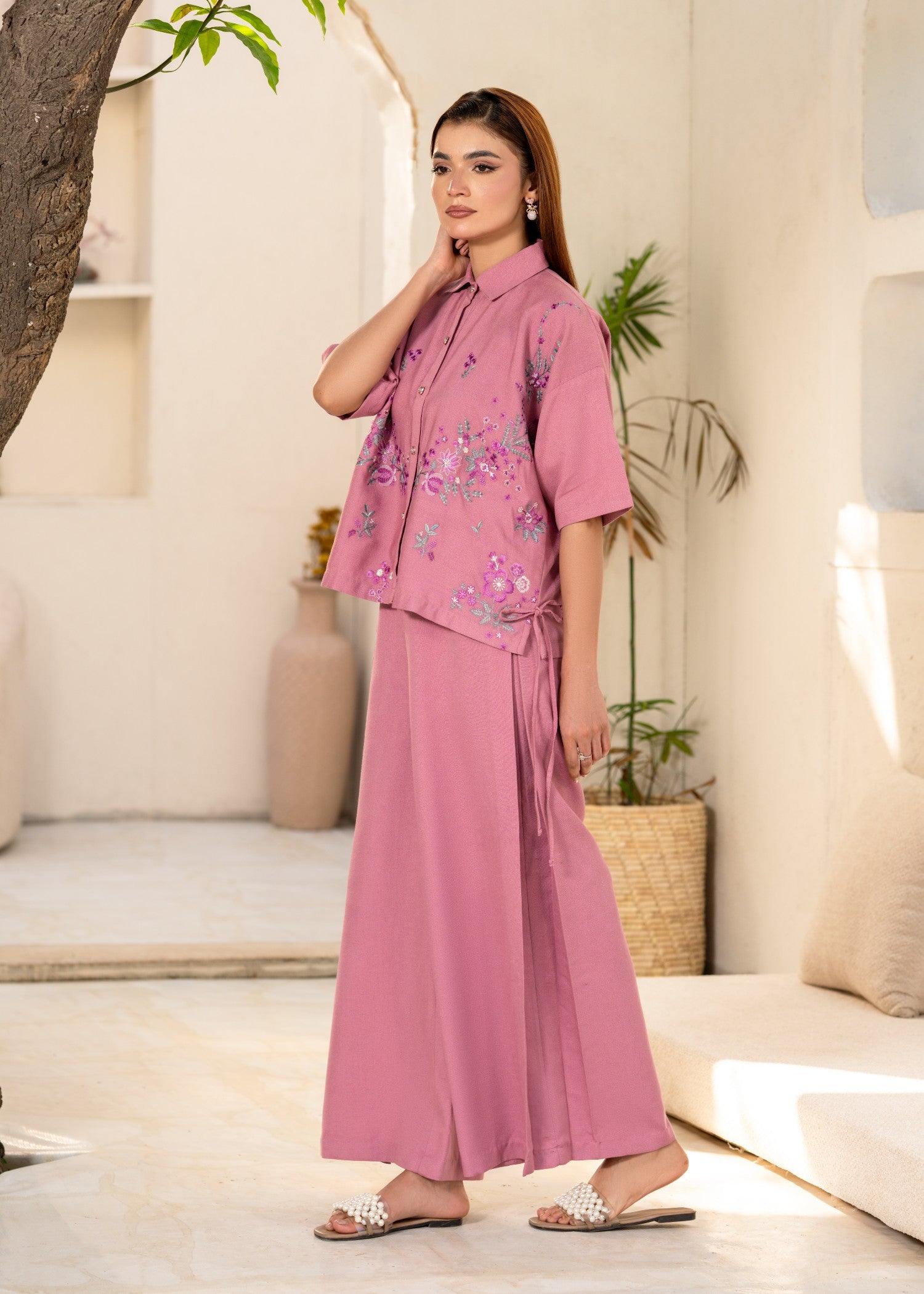 poplin Co Ord Sets in Tea rose pink