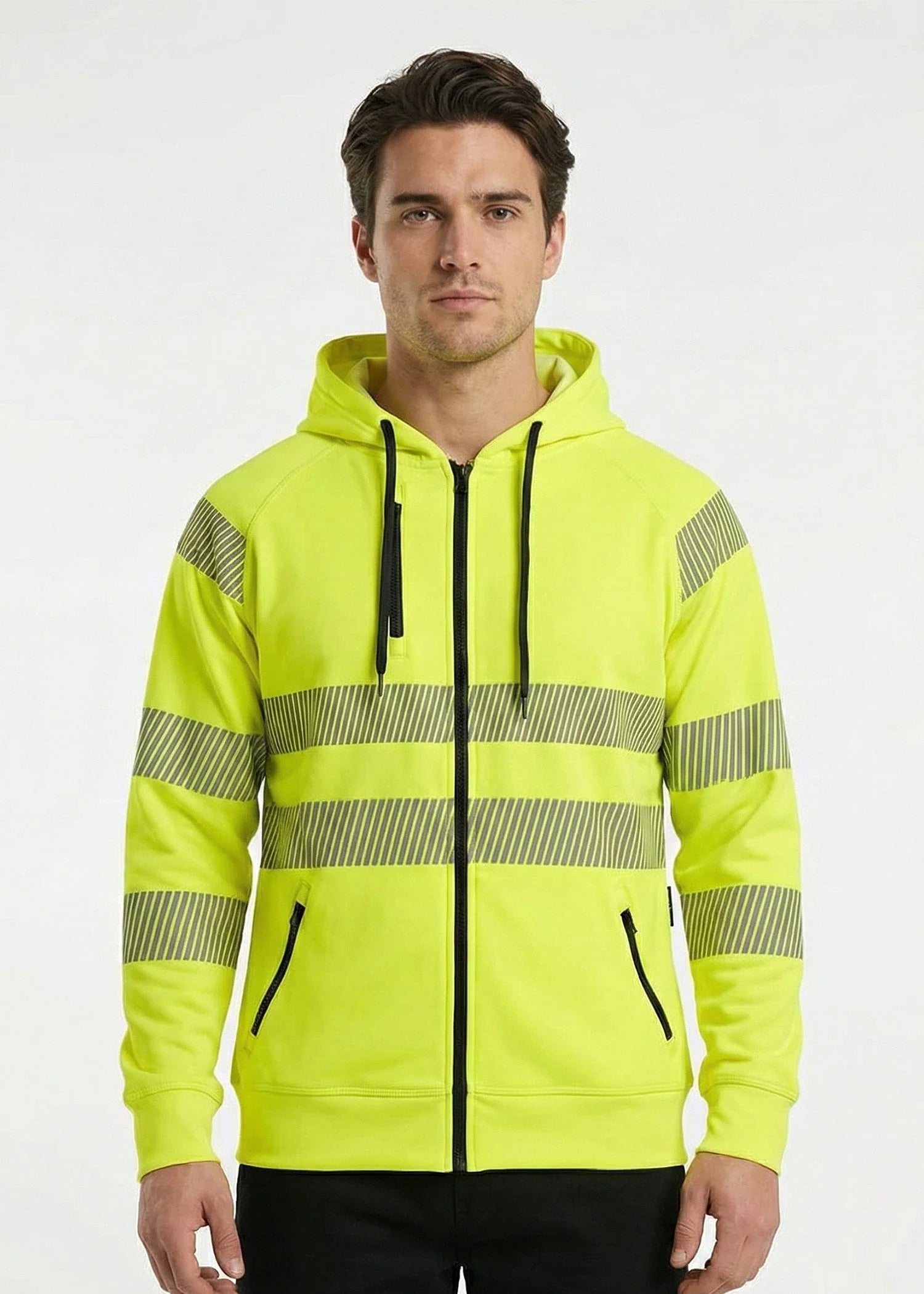 fleece Hoodie in Neon green