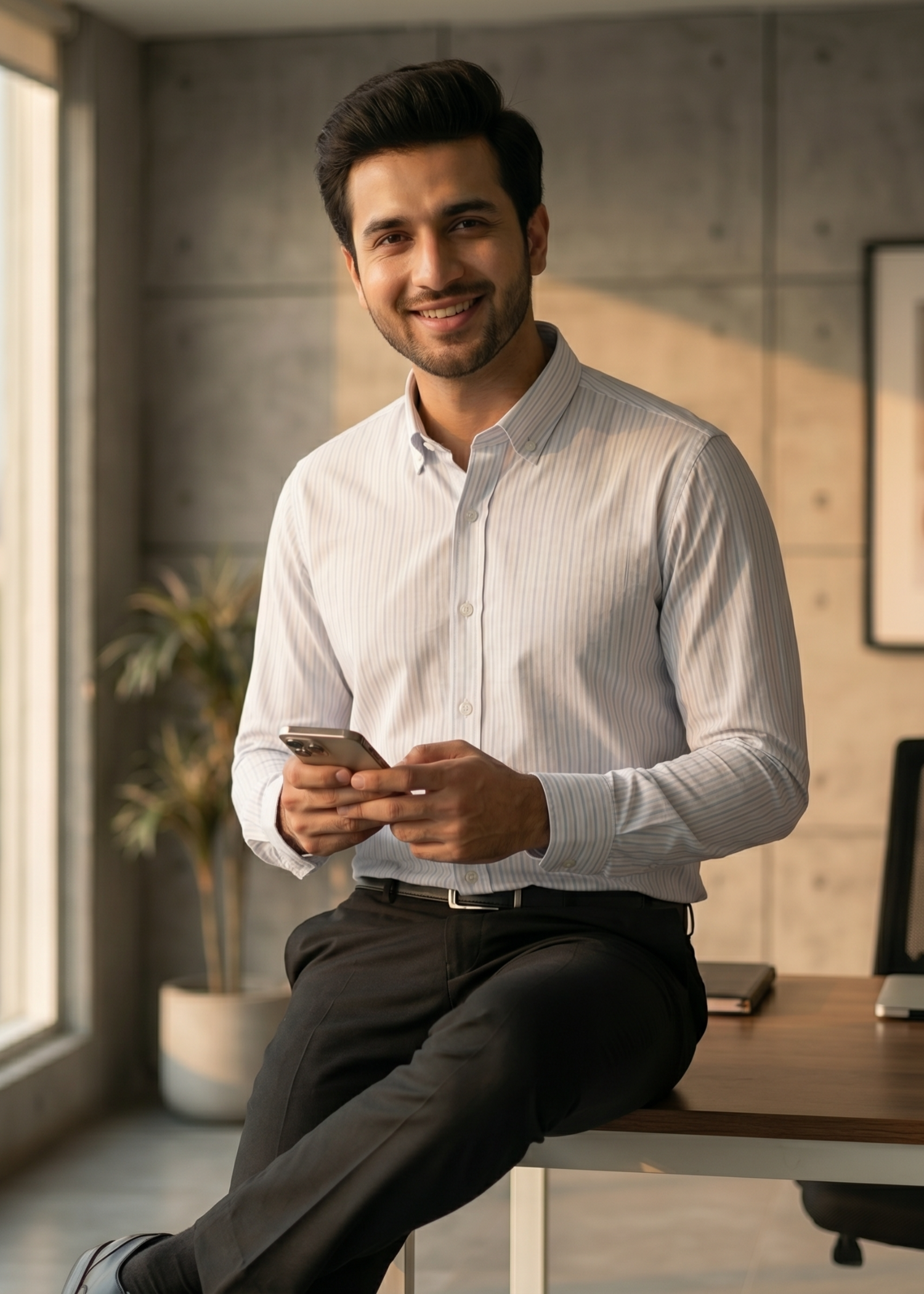 cotton Formal Shirt in Off-white