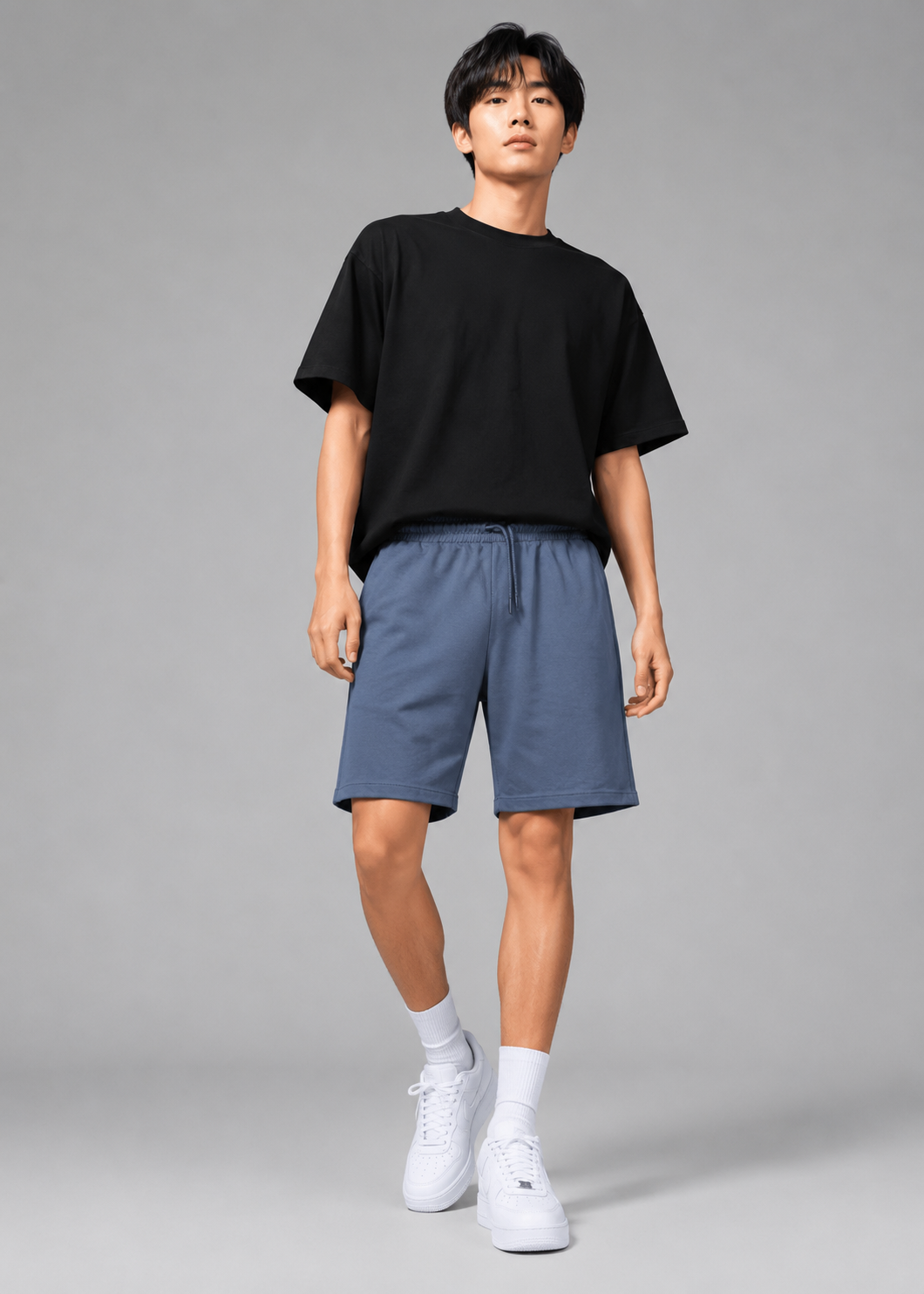 french terry Shorts in Slate blue