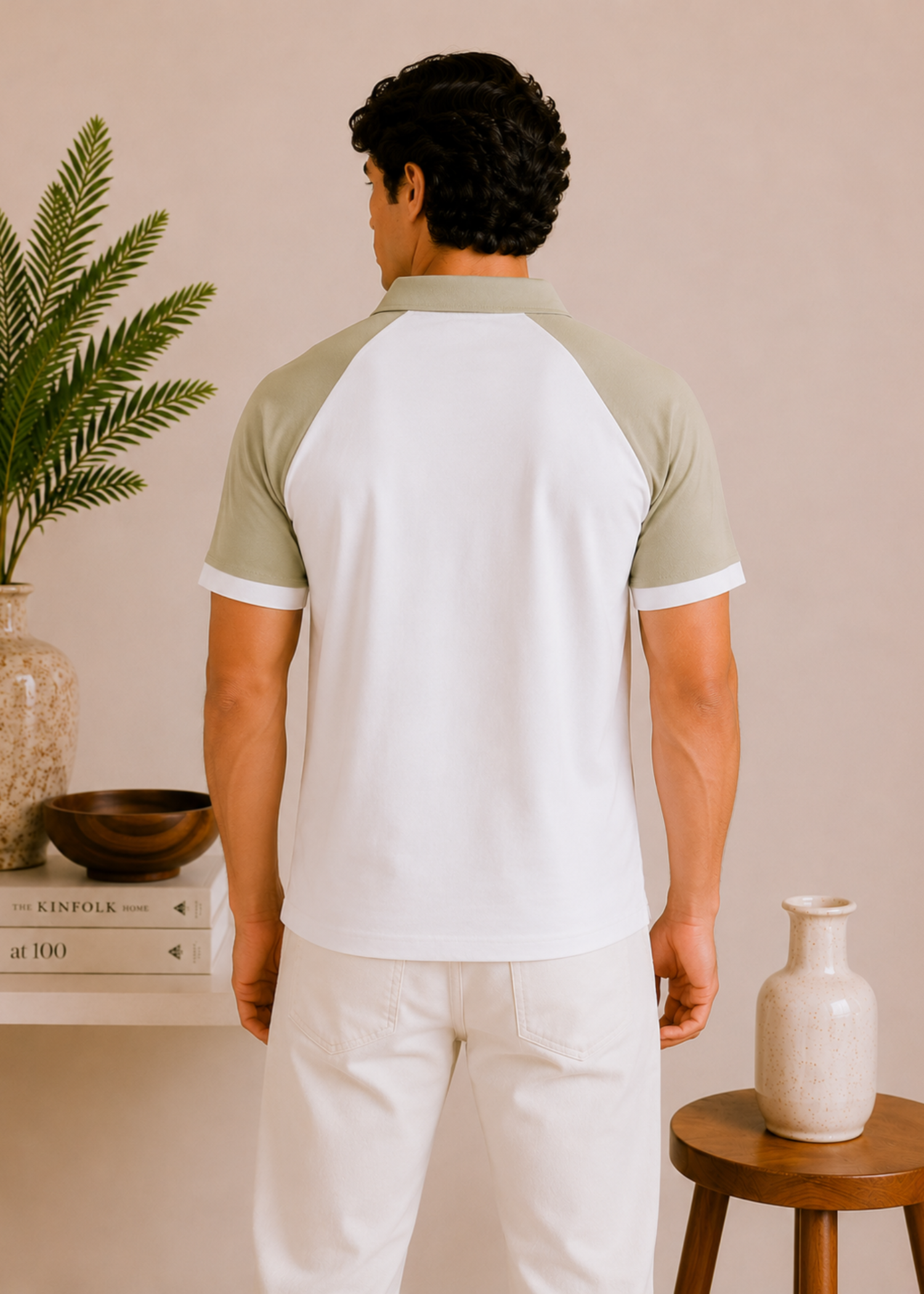 cotton pique Polo Shirt in Mint green, white