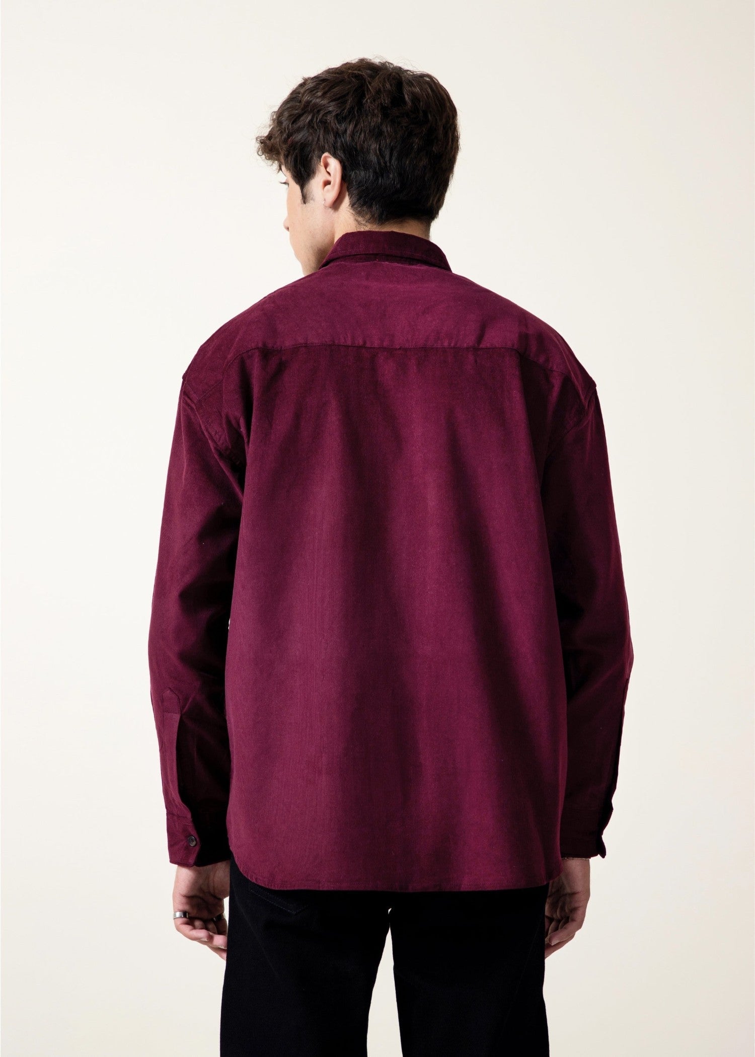 corduroy Casual Shirt in Burgundy