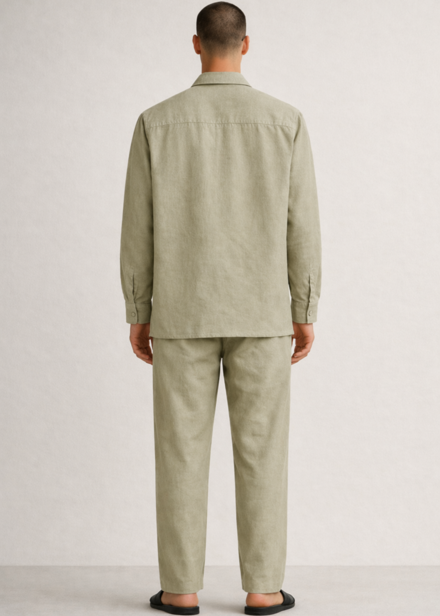 linen Casual Shirt in Ash grey