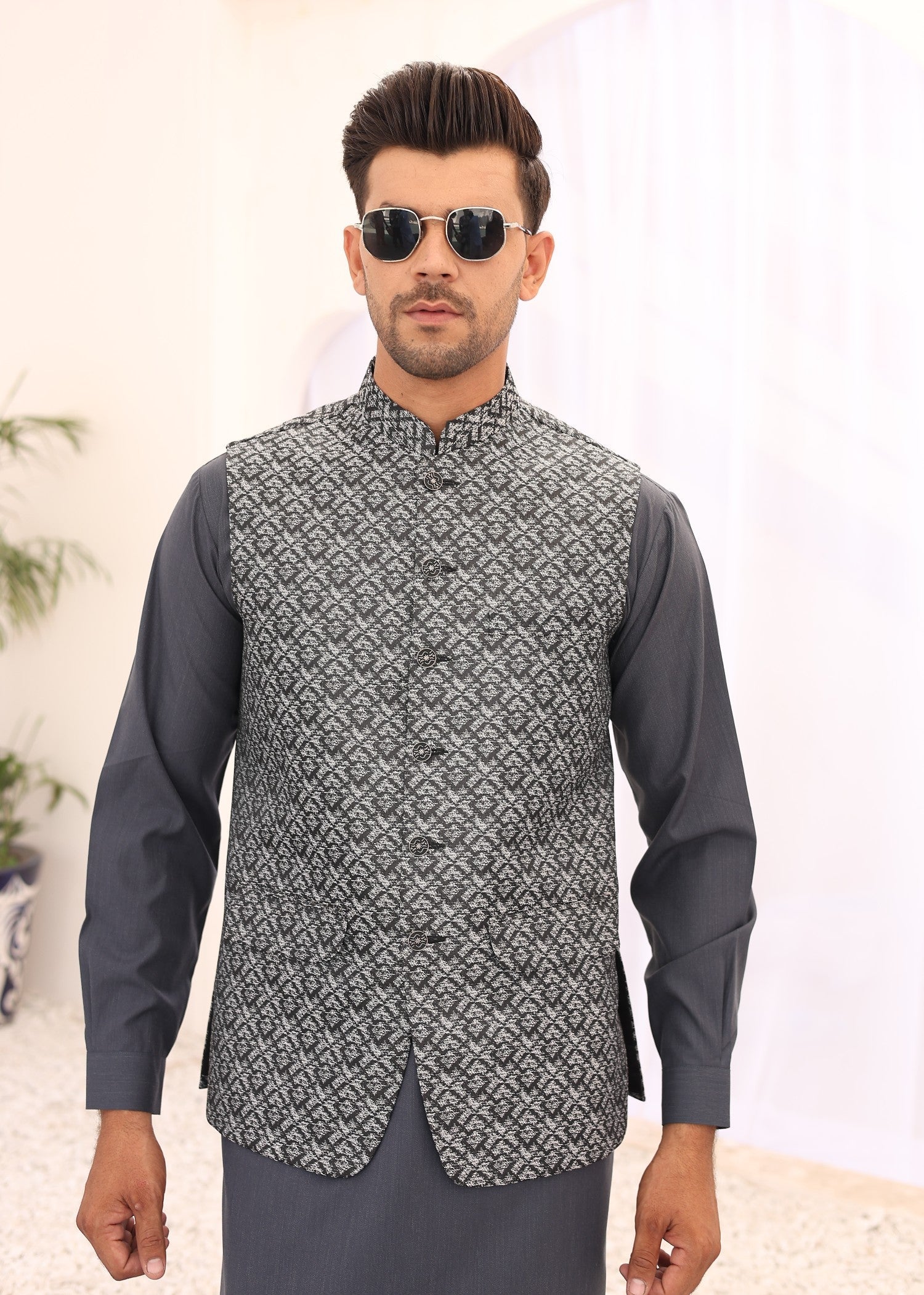 suiting Waistcoat in Silver