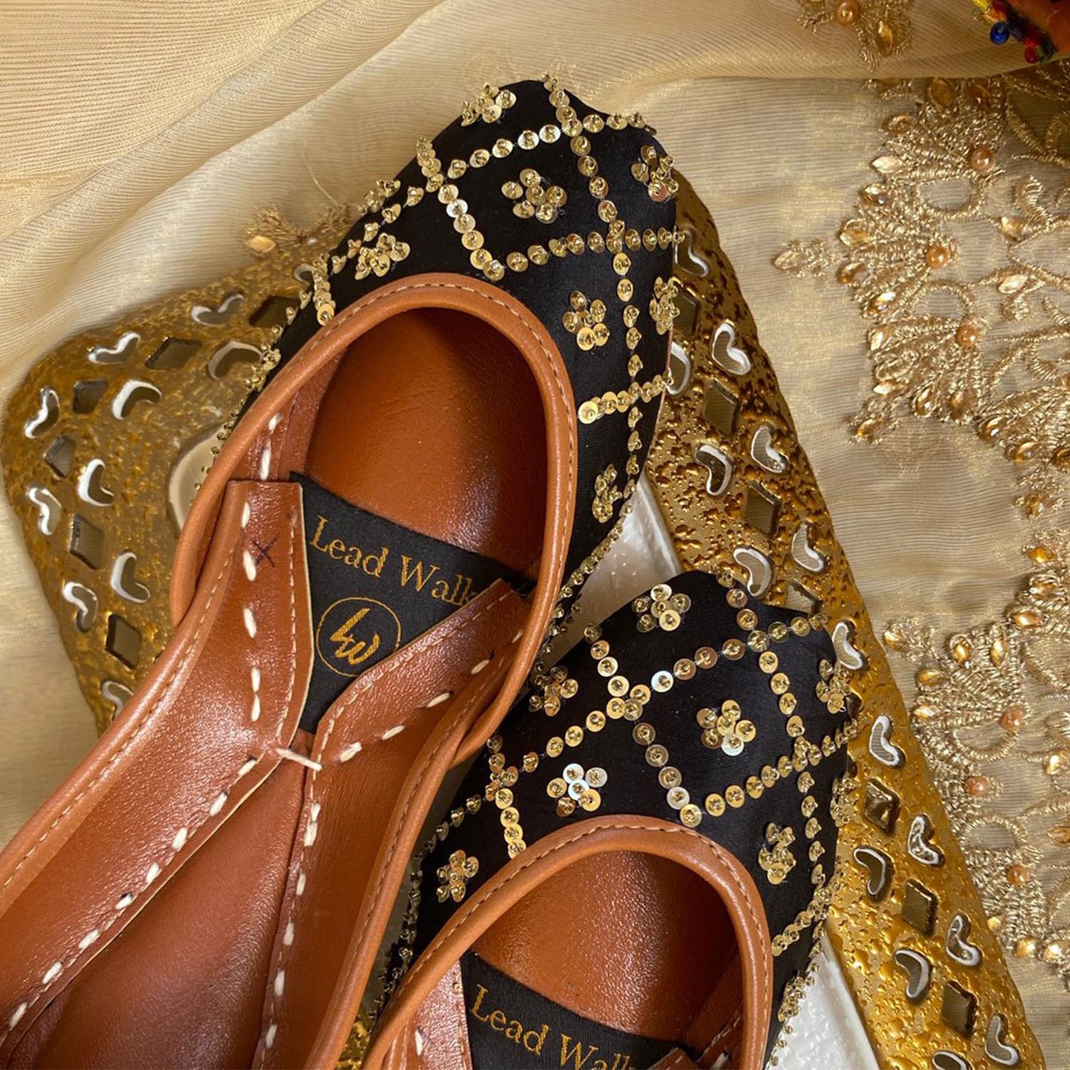 Khussa in Black by - High Quality Women Khussa NHJ3837