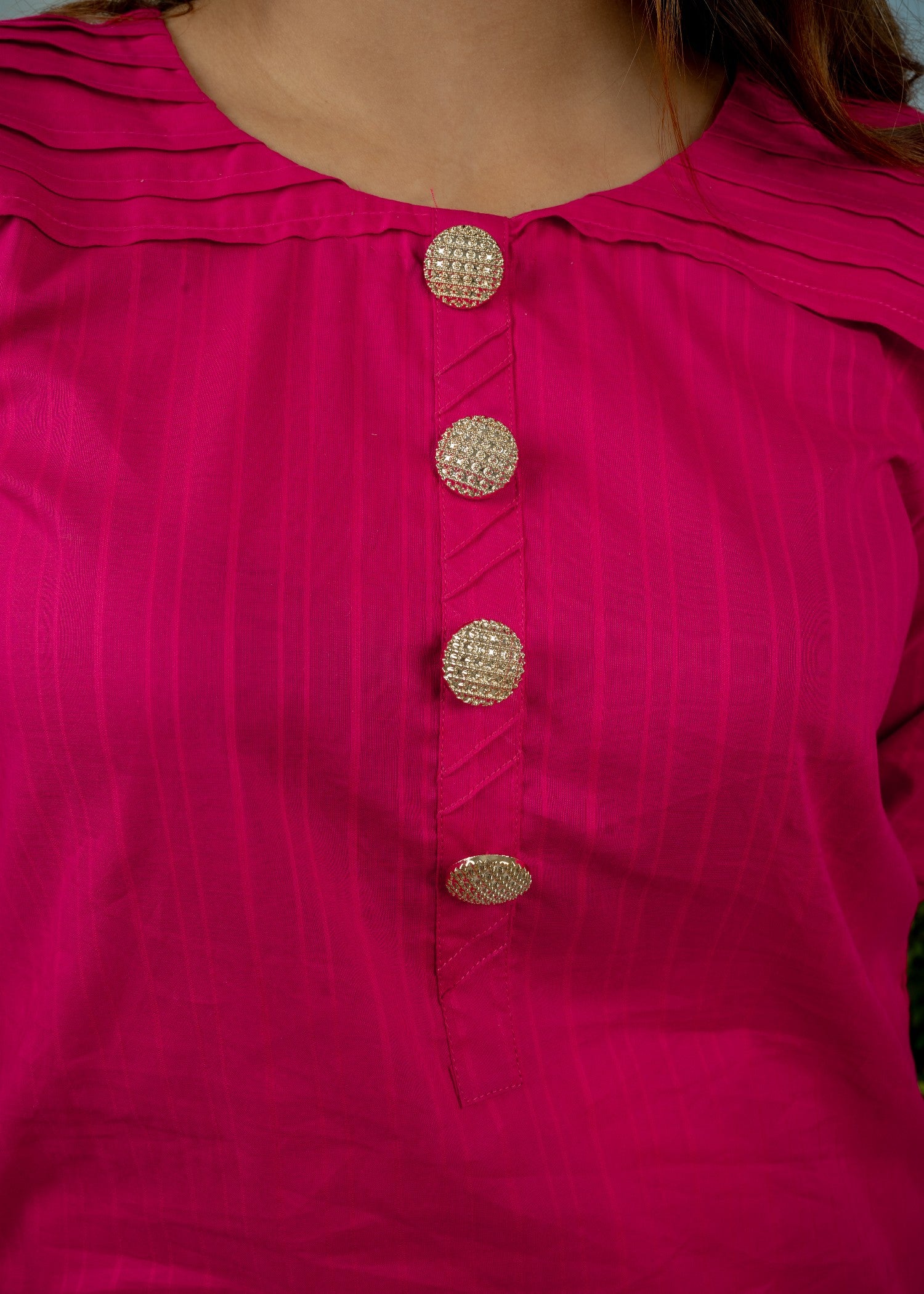 lawn Kurti in Raspberry pink