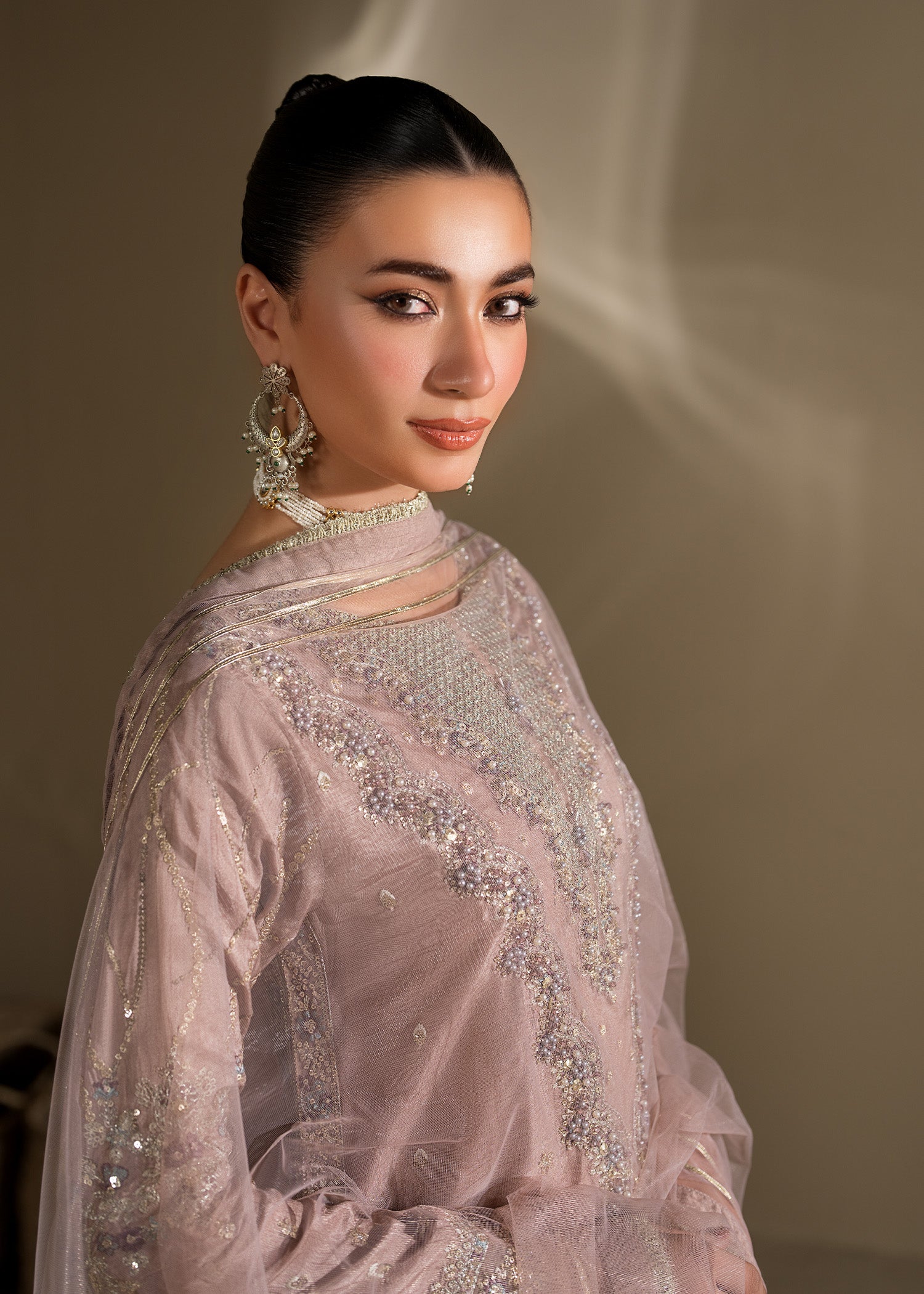 raw silk Kurta Set in Lilac