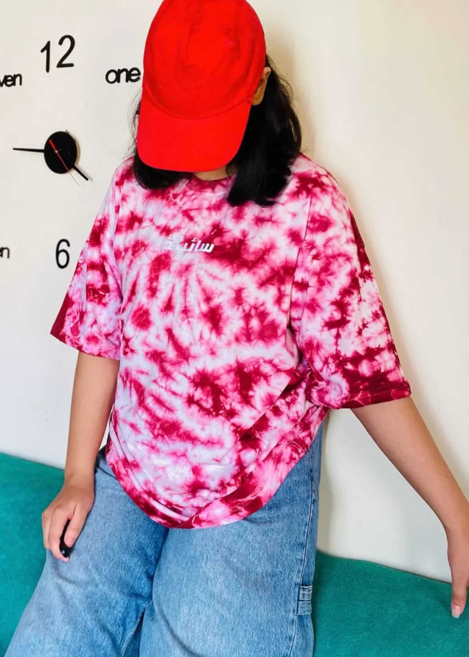 polycotton T Shirt in Hot pink