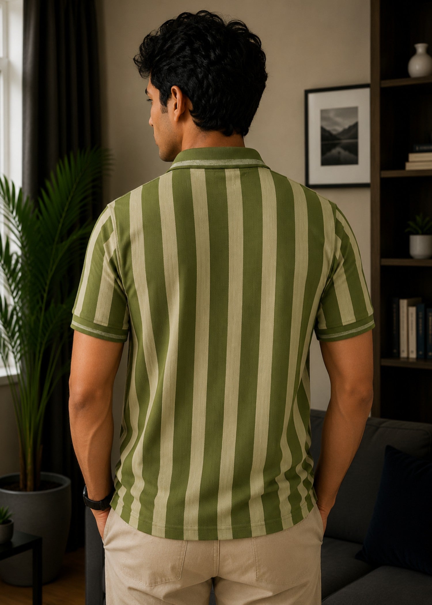 cotton Polo Shirt in Army green