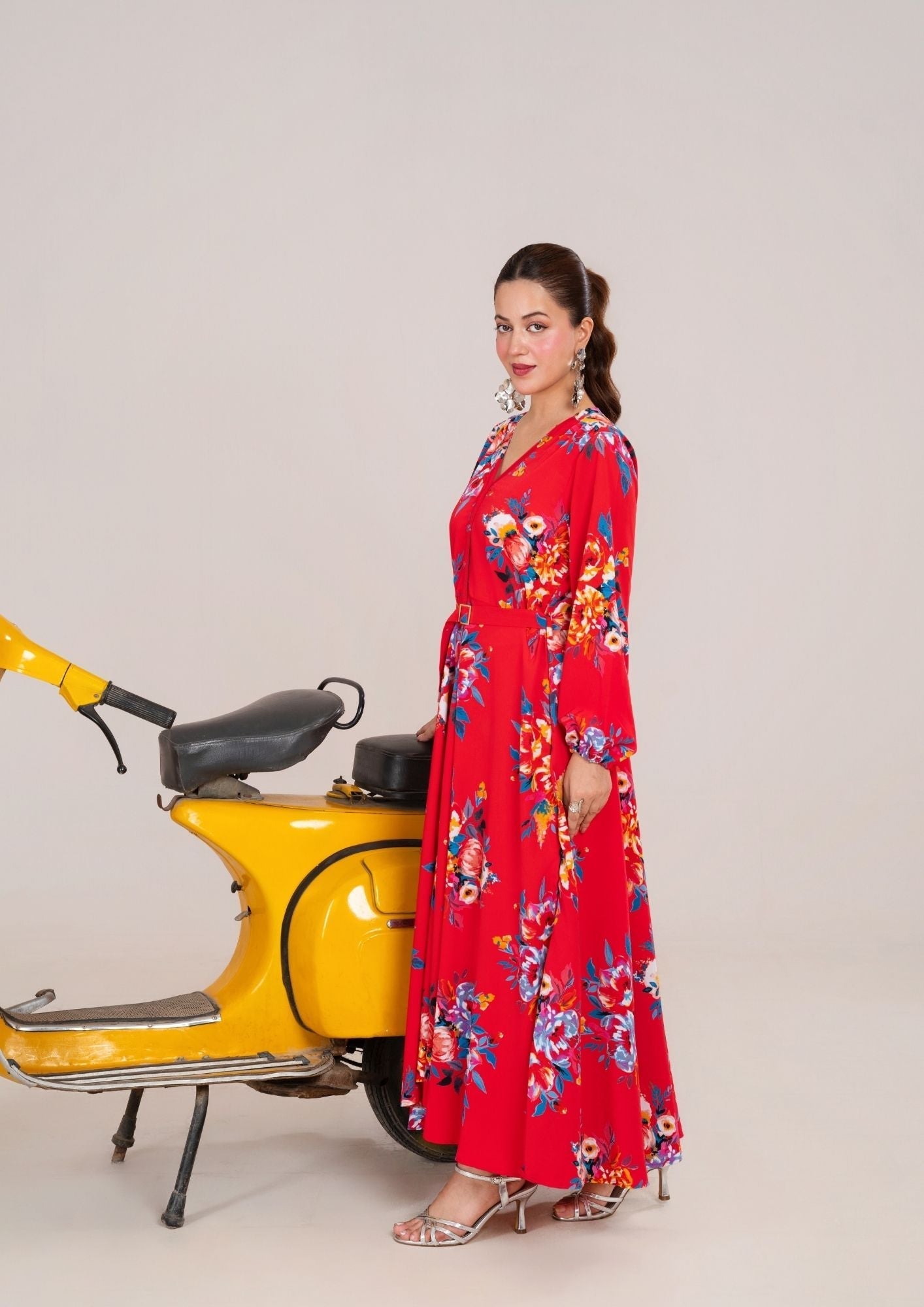 georgette Maxi in Red