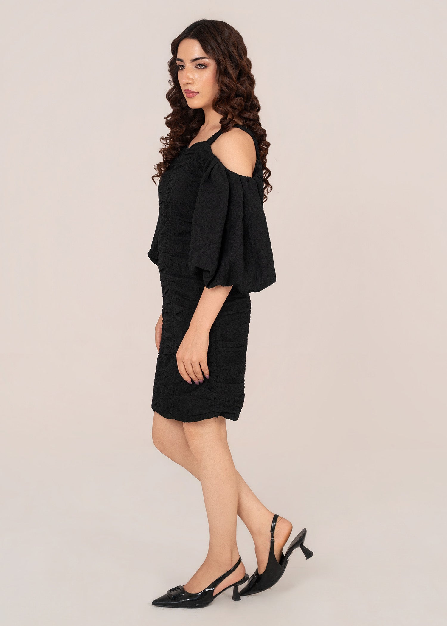 indian tissue Dress in Black