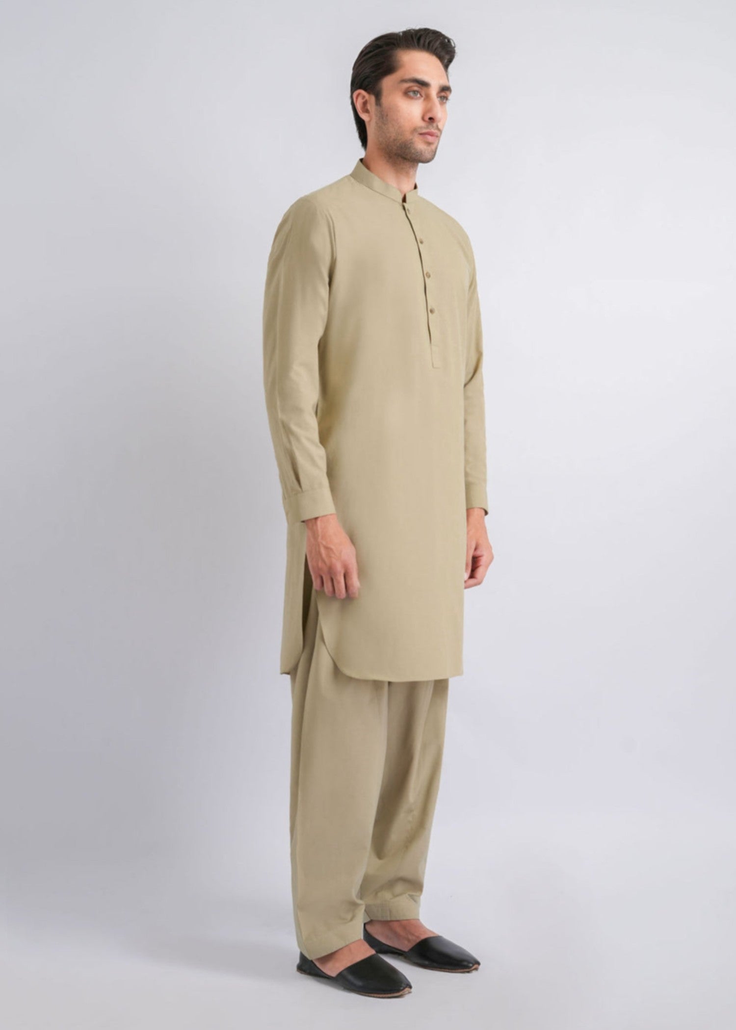 karandi Shalwar Kameez in Sage green