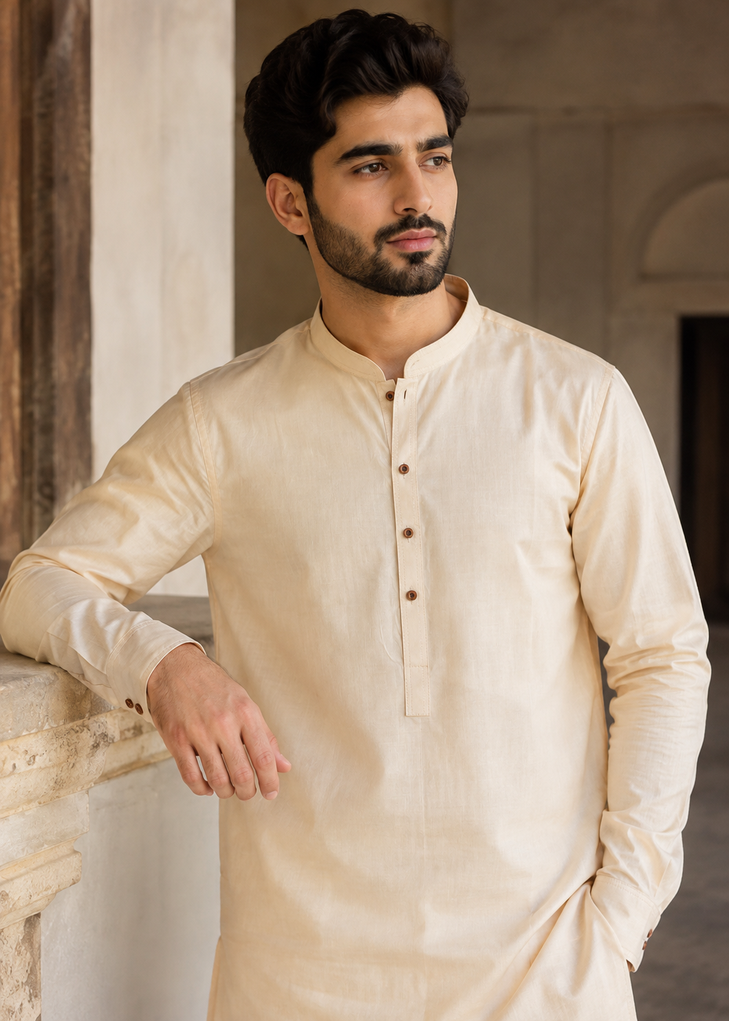 cotton Kurta Set in Peach pink