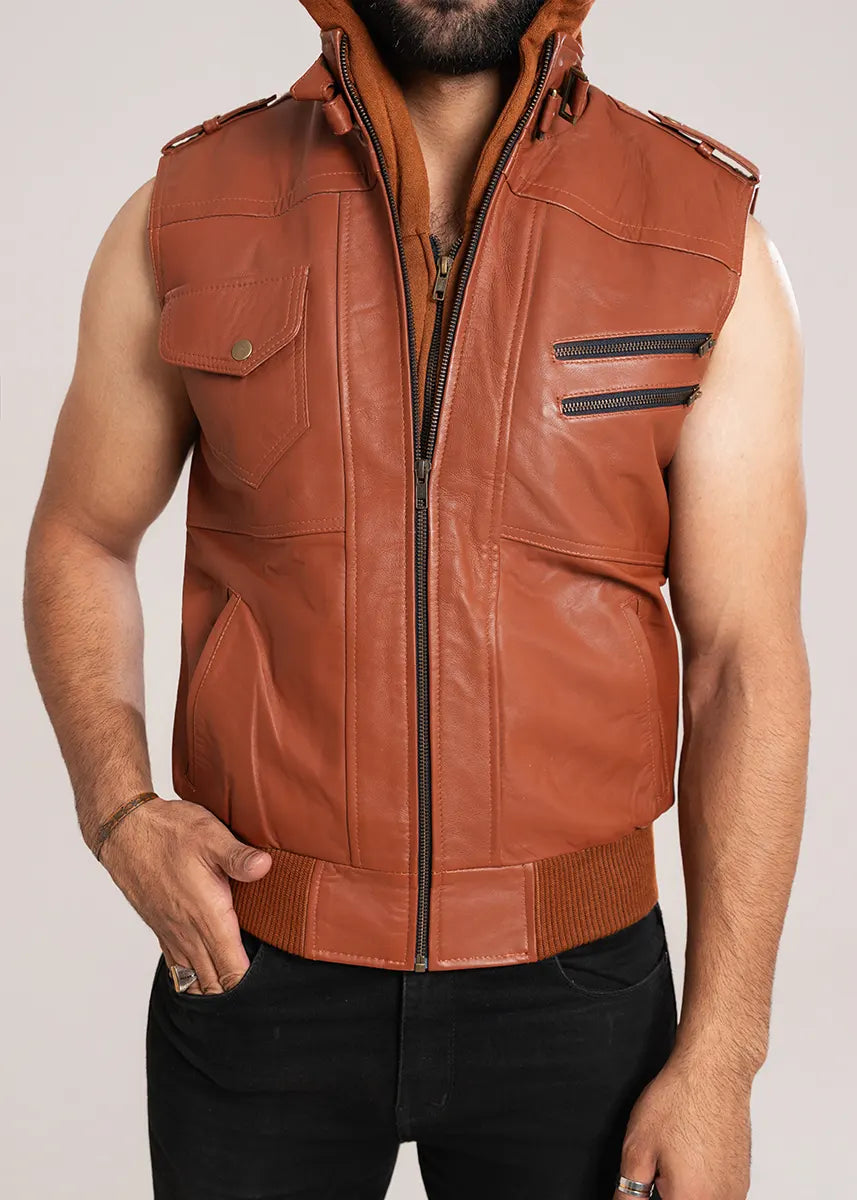leather Jacket in Brown