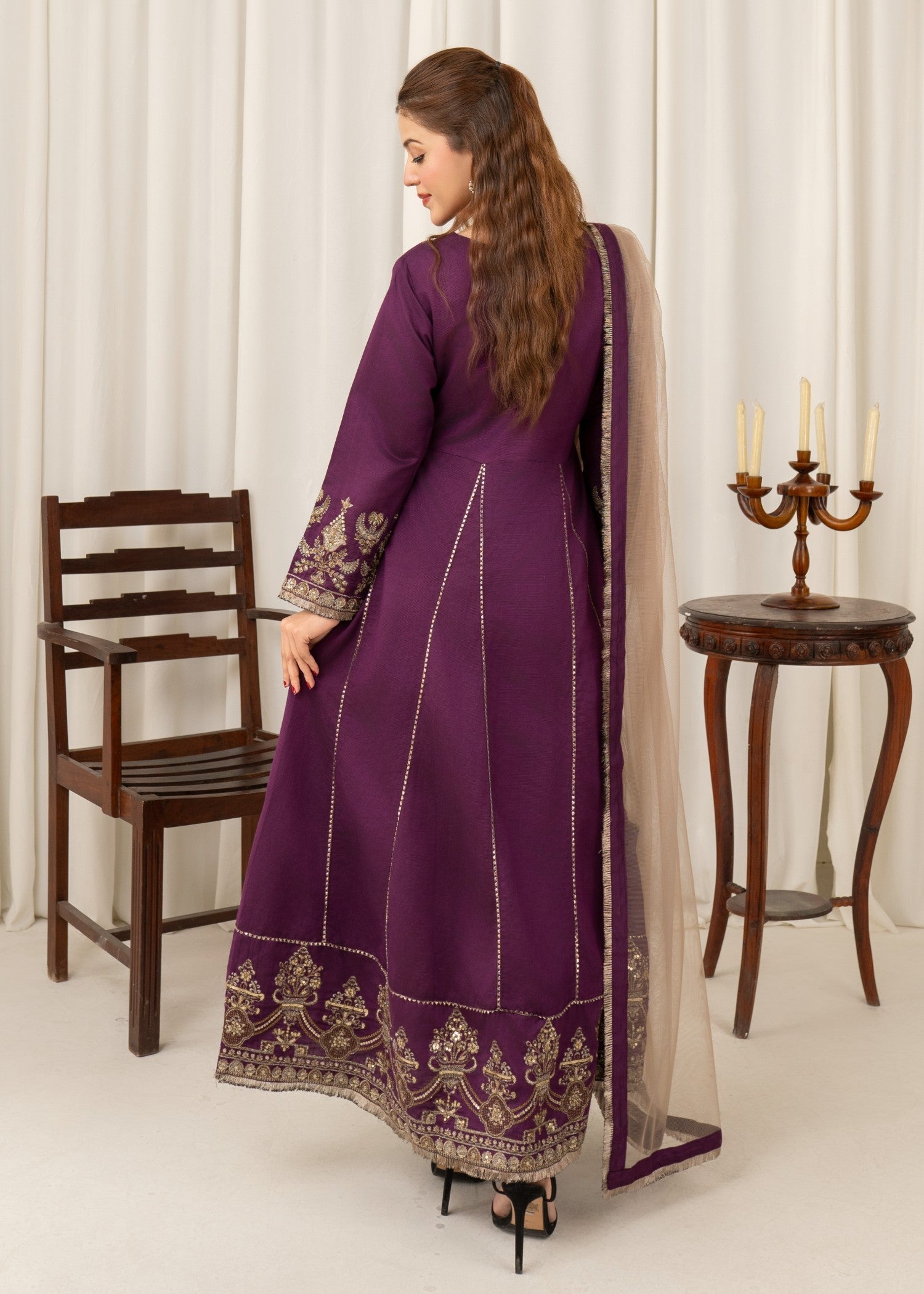 poly organza Maxi in Purple