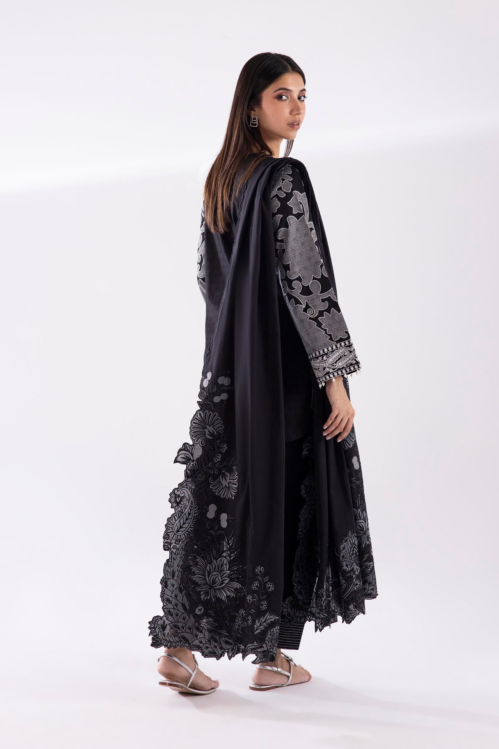 jacquard Kurti in Black
