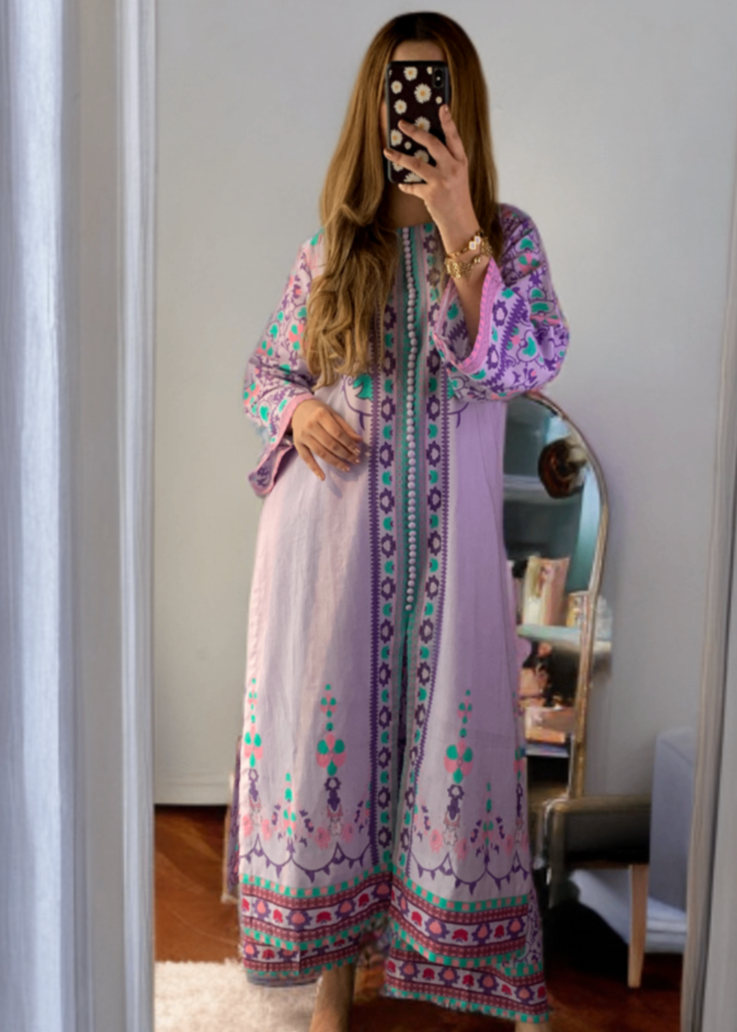 khaddar Kurta Set in Lilac